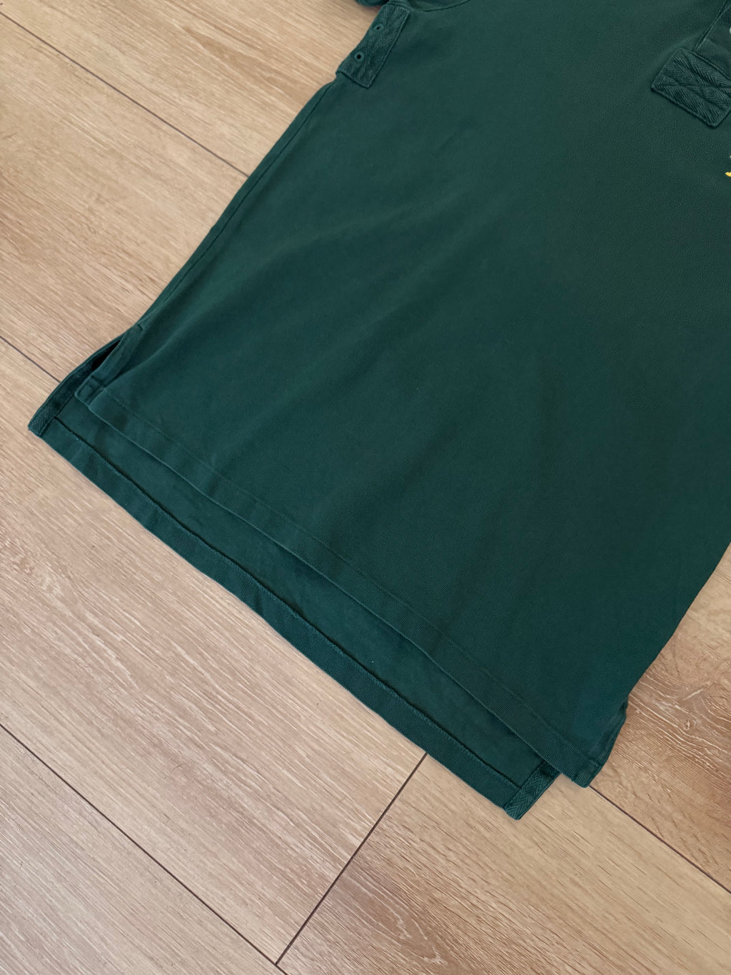 Detailbild Vintage Polo Ralph Lauren Dark Green Polo Shirt von vorne 