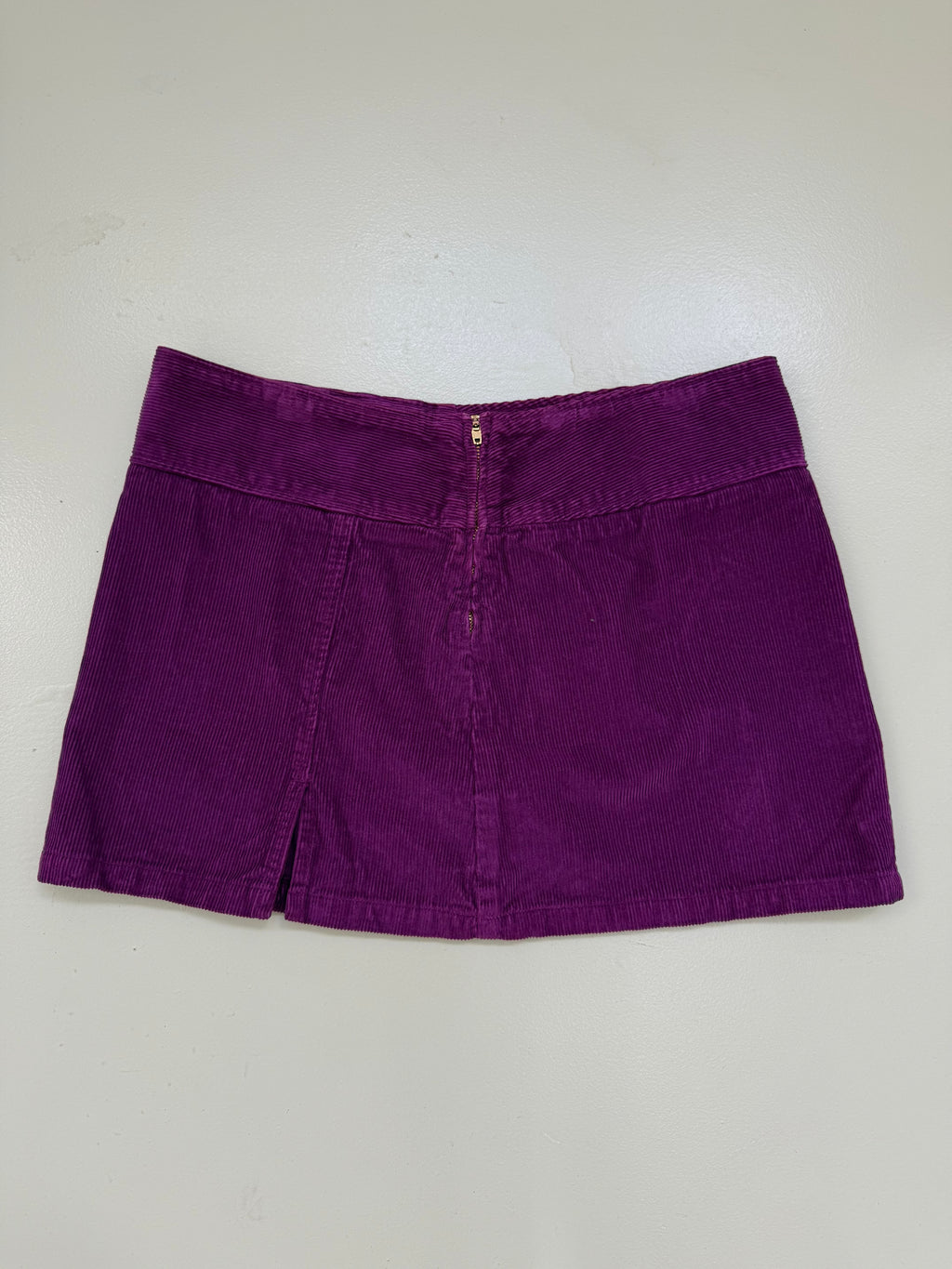 Vintage Benetton Purple Cord Mini Skirt L