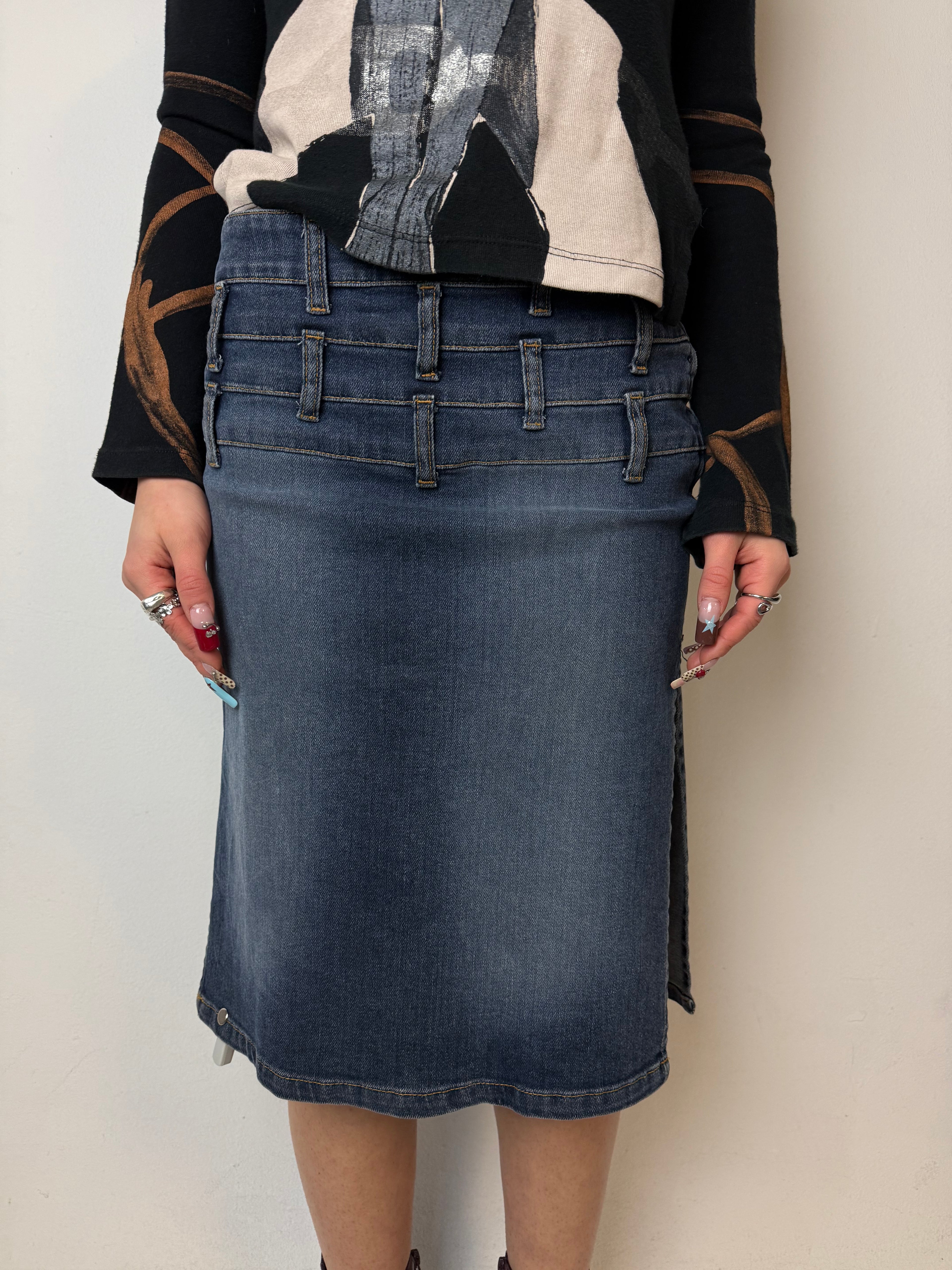 Vintage Moschino Jeans Midi Denim Skirt XS/S