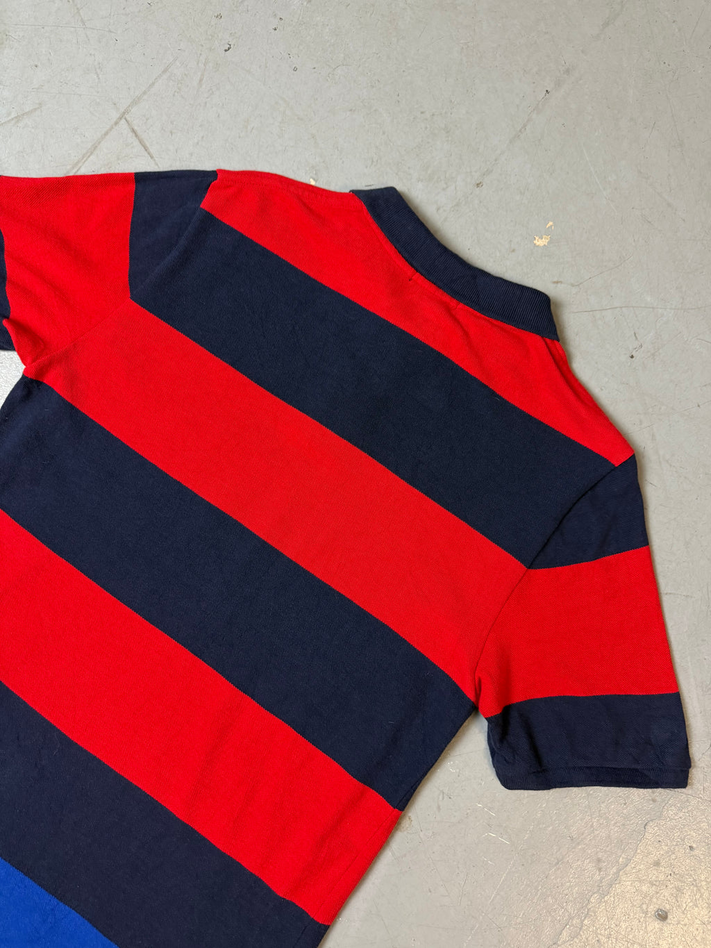Vintage Ralph Lauren Red and Blue Striped Polo L