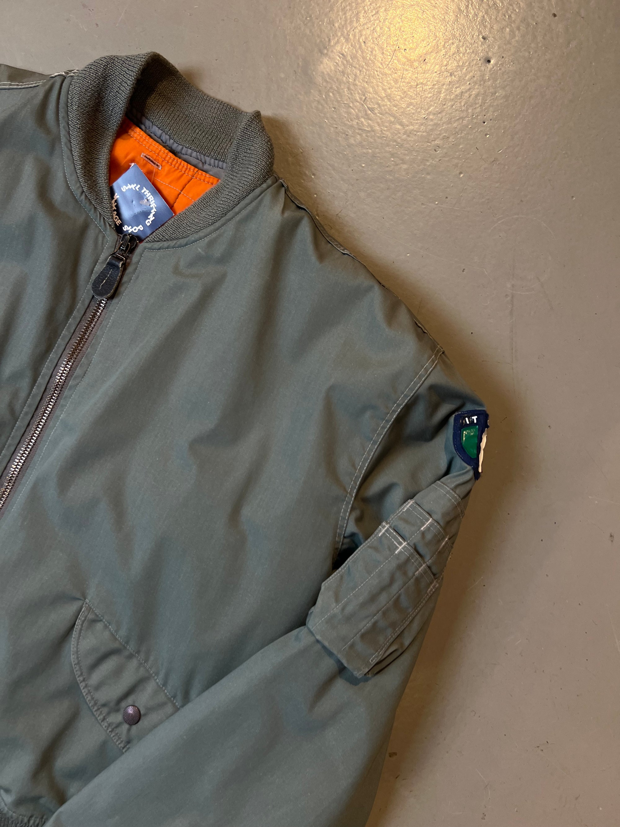 Vintage Grey/Green Italia Bomber Jacket XL/XXL
