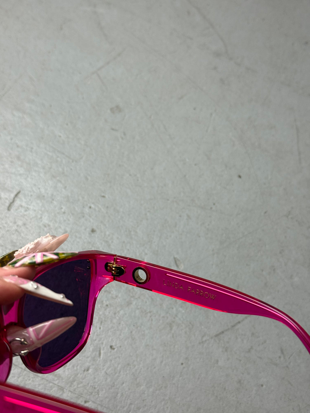 Linda Farrow Big Pink Sunglasses. Unisex. Y2K 2000s Fashion.