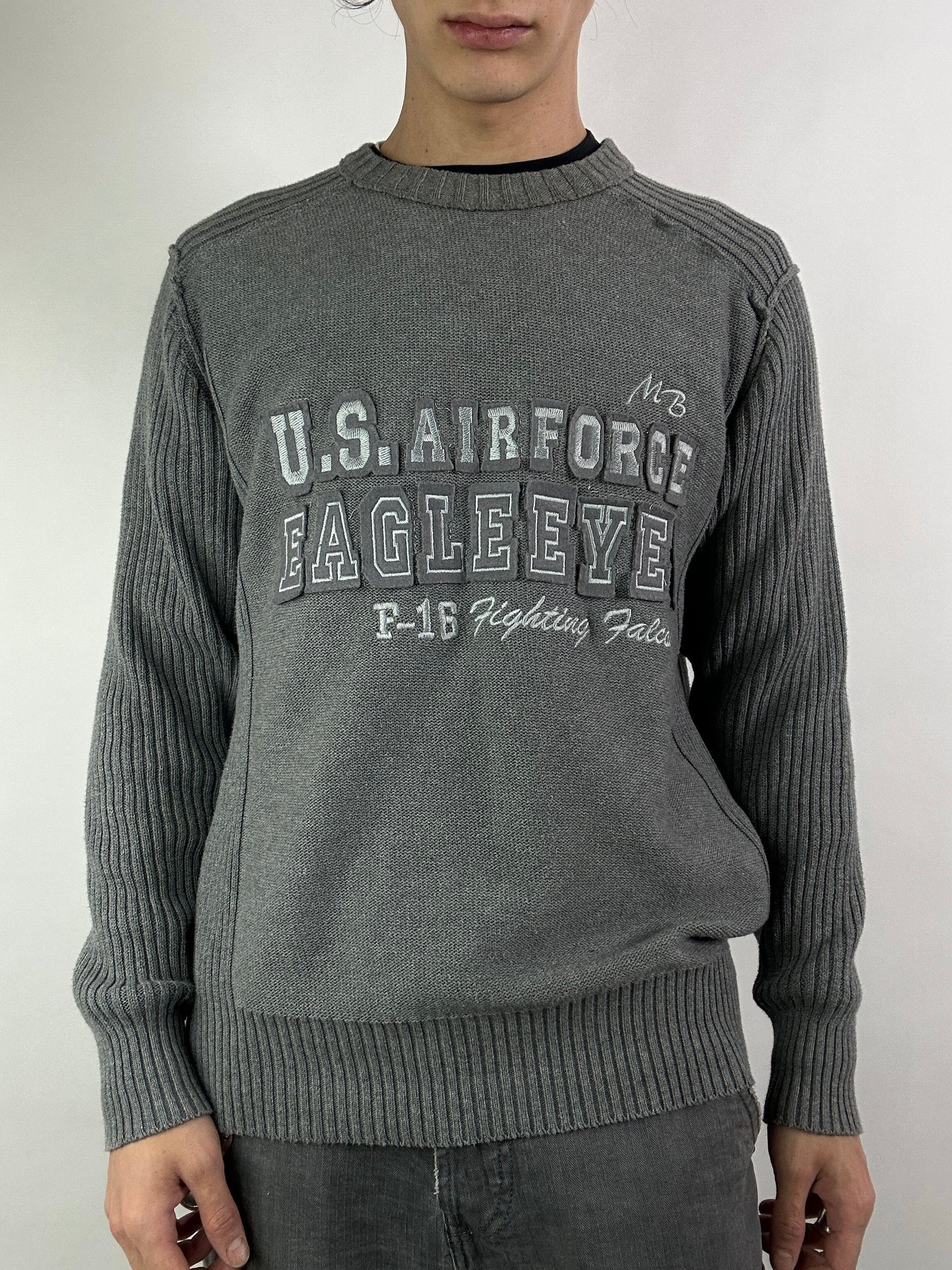 Vintage Multiblu Grey Knit Sweater L