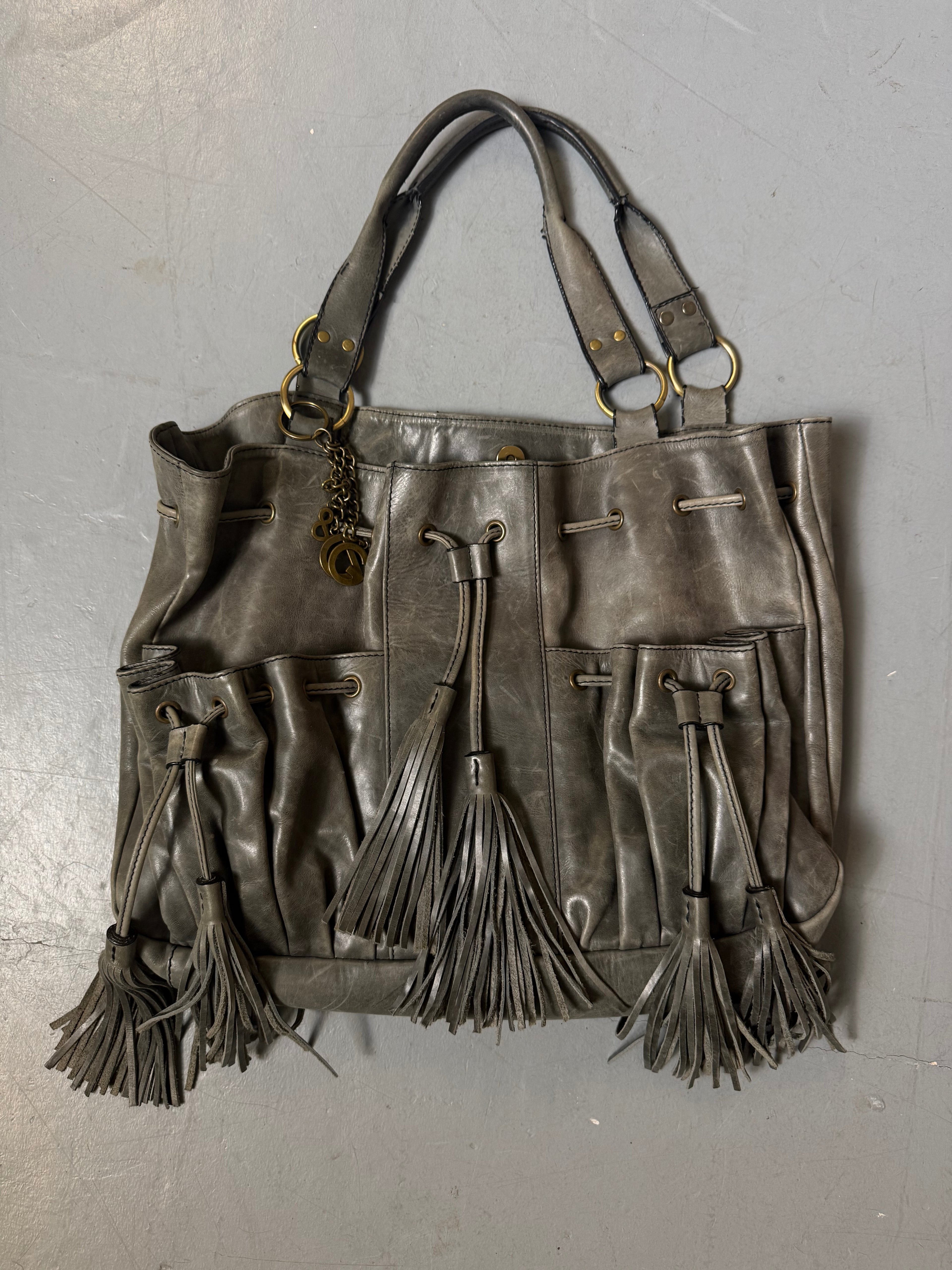 Vintage Dolce&Gabbana Grey Leather Handbag