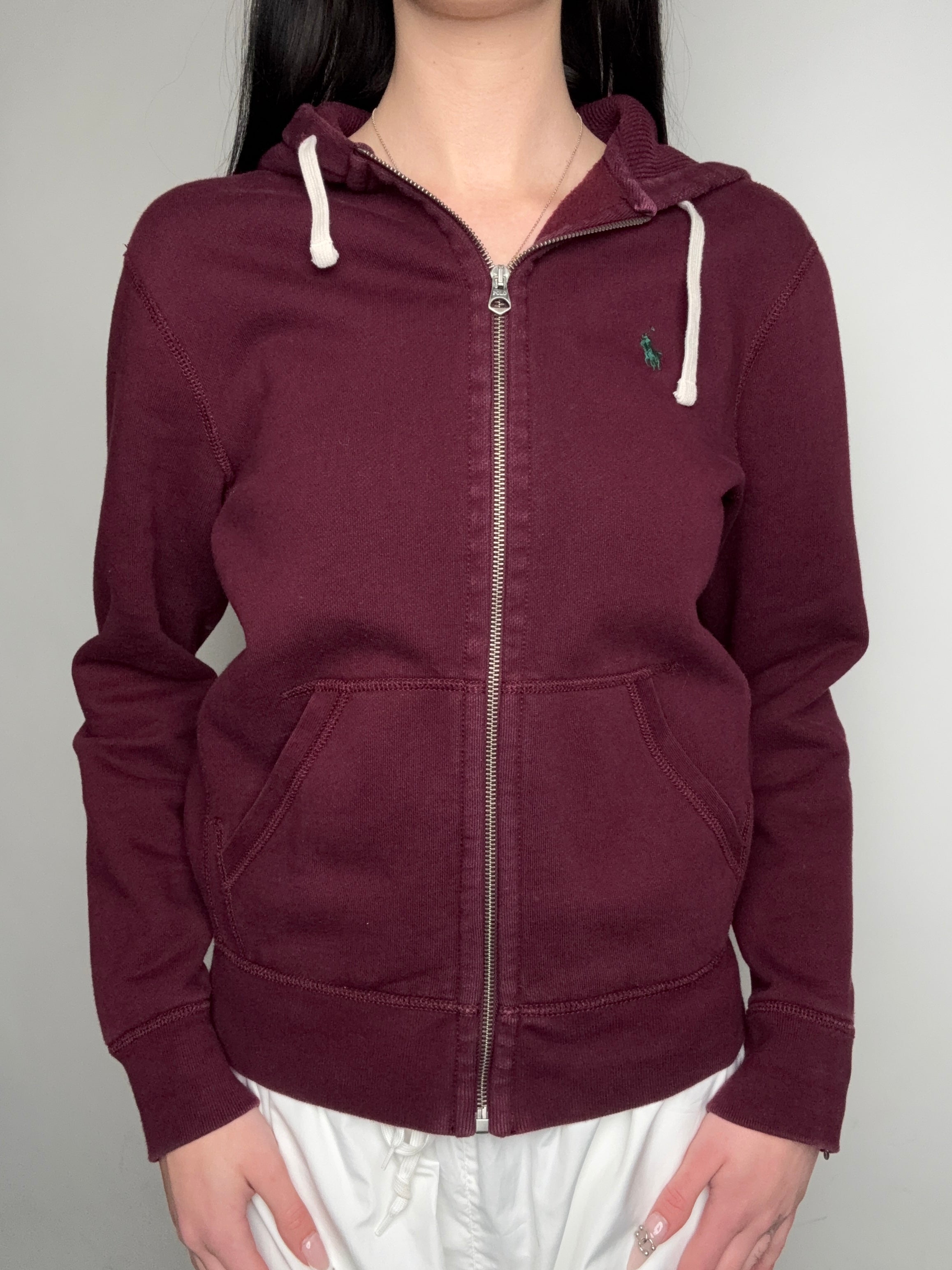 Ein Bordeaux roter zipper von Ralph Lauren vintage y2k