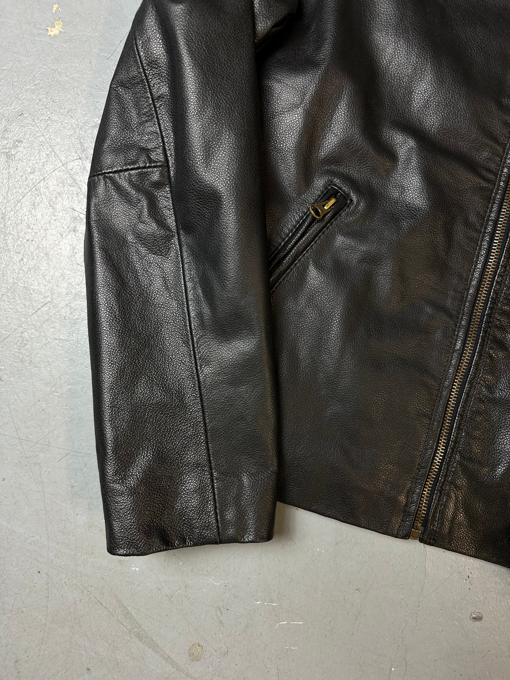 Vintage Black Real Leather Jacket S/M