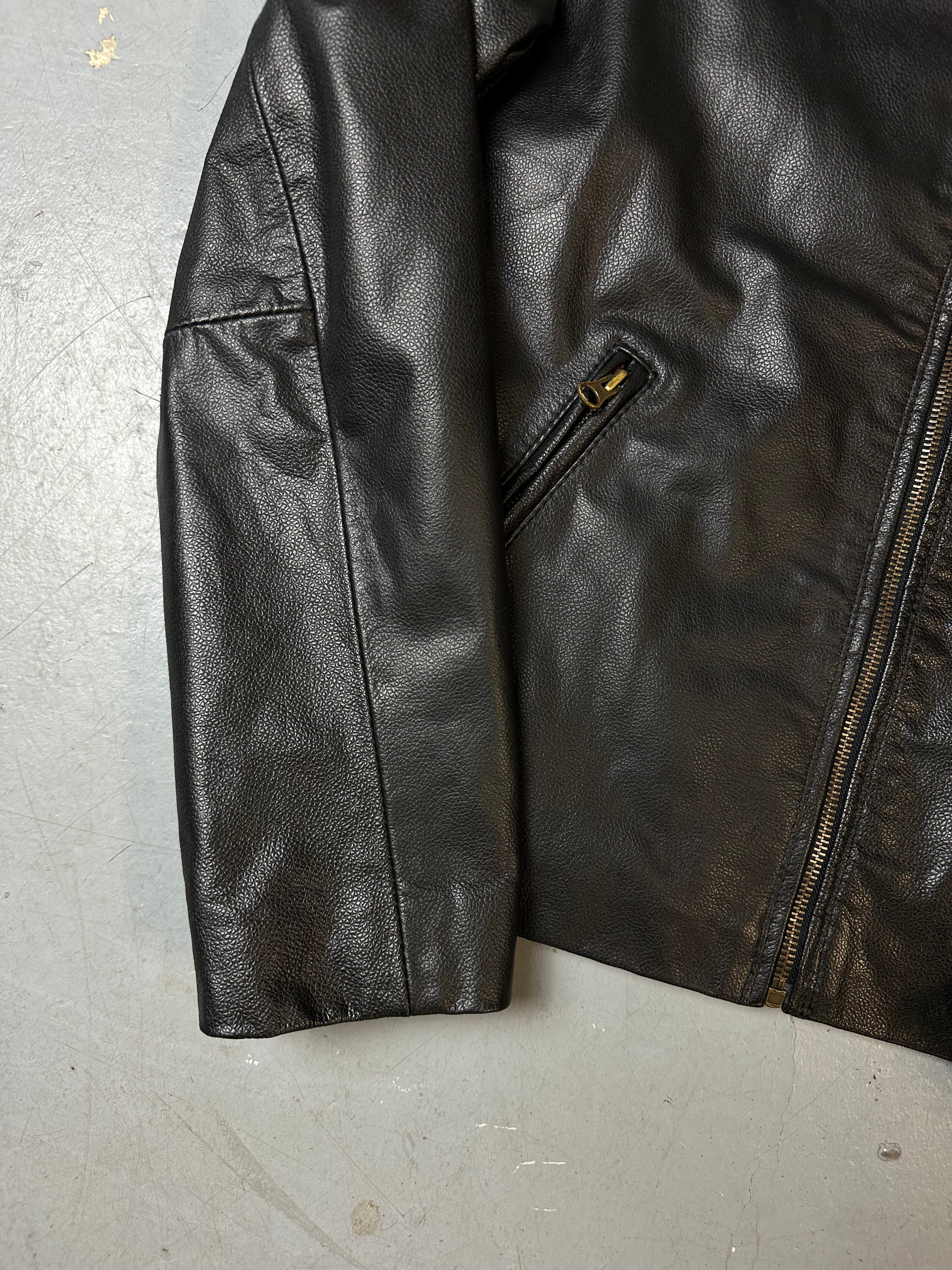 Vintage Black Real Leather Jacket S/M
