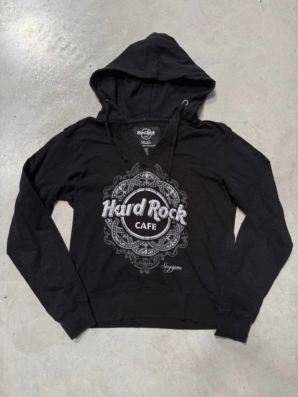 Vintage Hard Rock Café Singapore Hoodie für Damen Y2K Second Hand Fashion