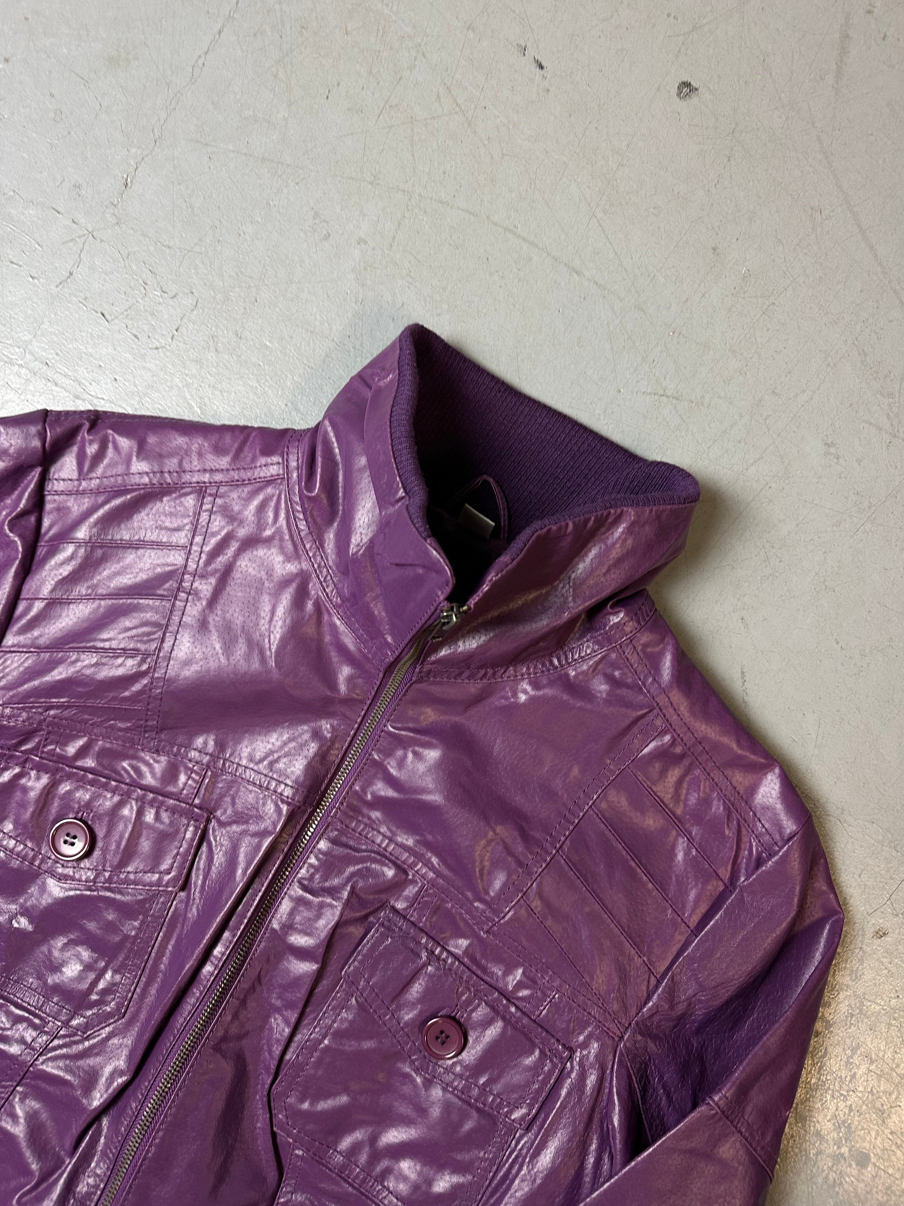 Vintage Purple Leather Jacket L