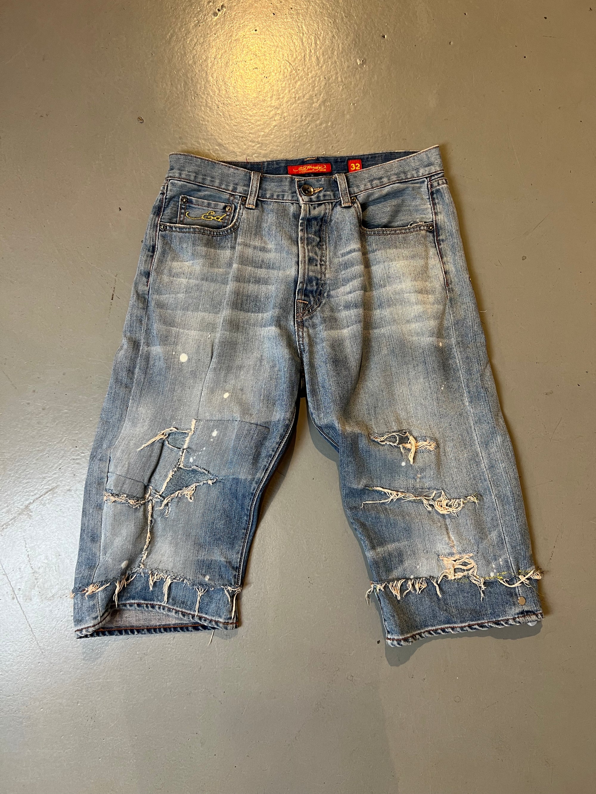 Vintage Ed Hardy Blue Jorts L