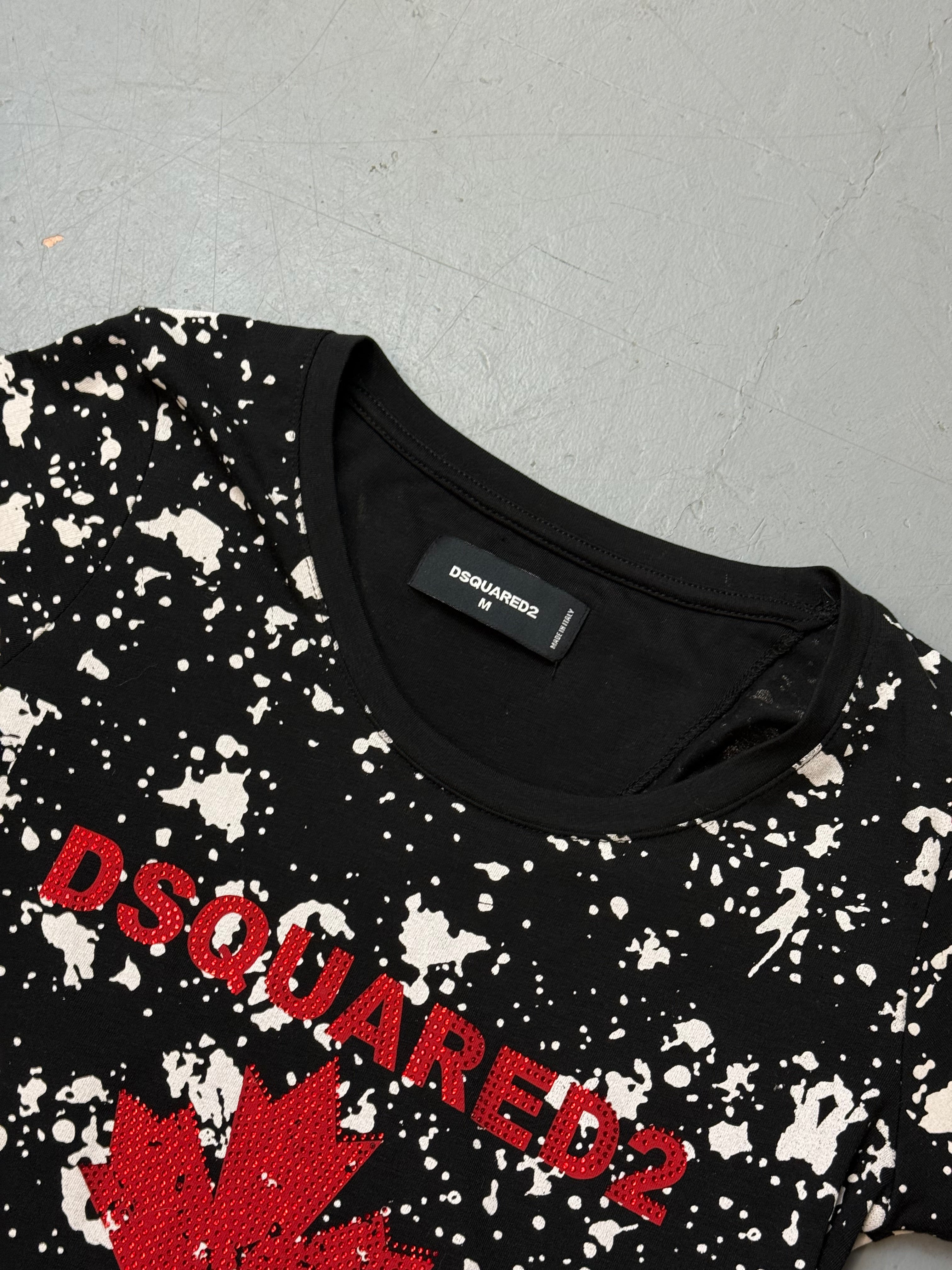 Vintage Dsquared2 Icon T-Shirt für Damen. Y2K Second Hand 2000s Fashion.