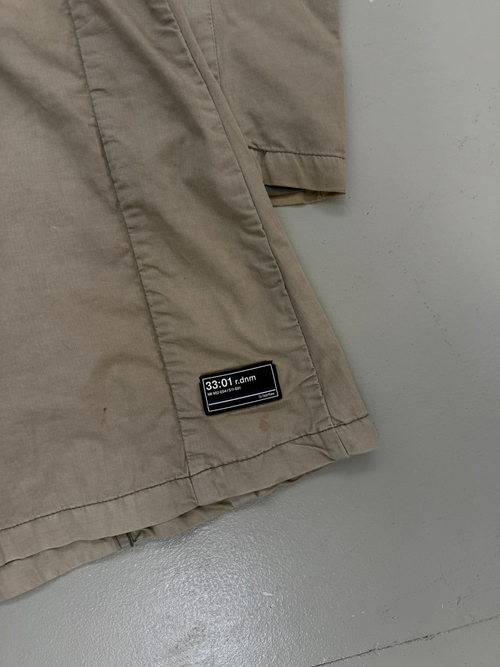 Vintage Beige G-Star Utility Coat für Damen. Y2K Second Hand 2000s Fashion