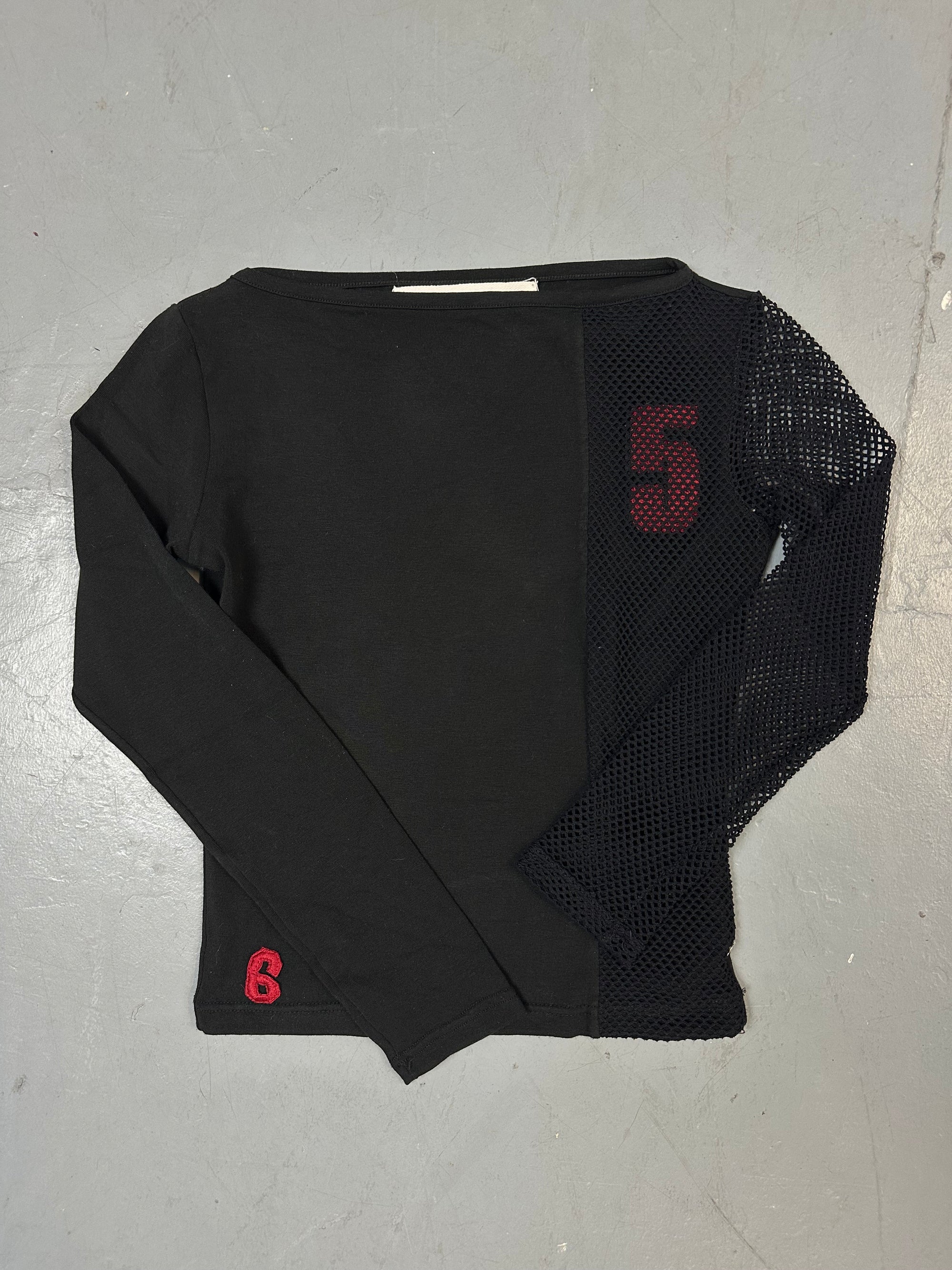 Vintage Black Half Net Top S