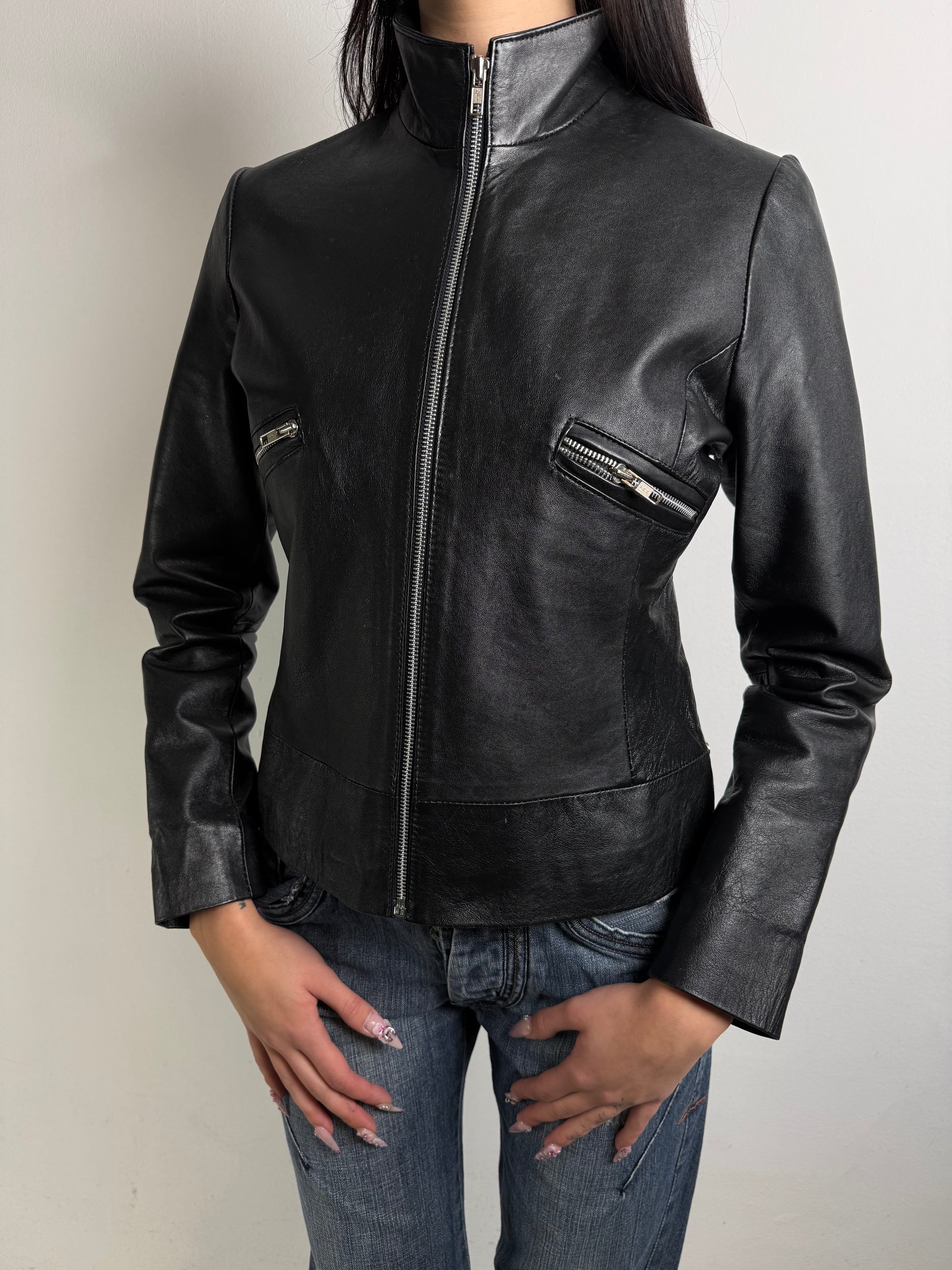 Vintage Vero Moda Black Leather Jacket S/M