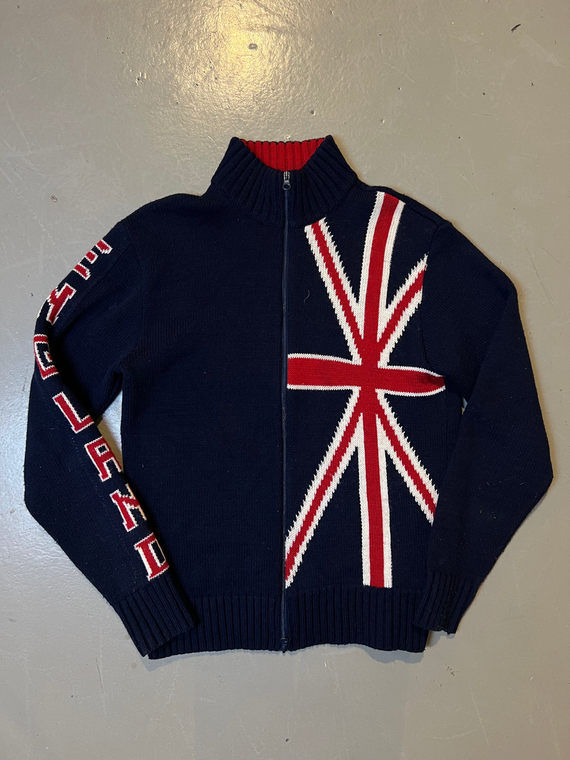 Vintage England Knit Zip Sweater M/L