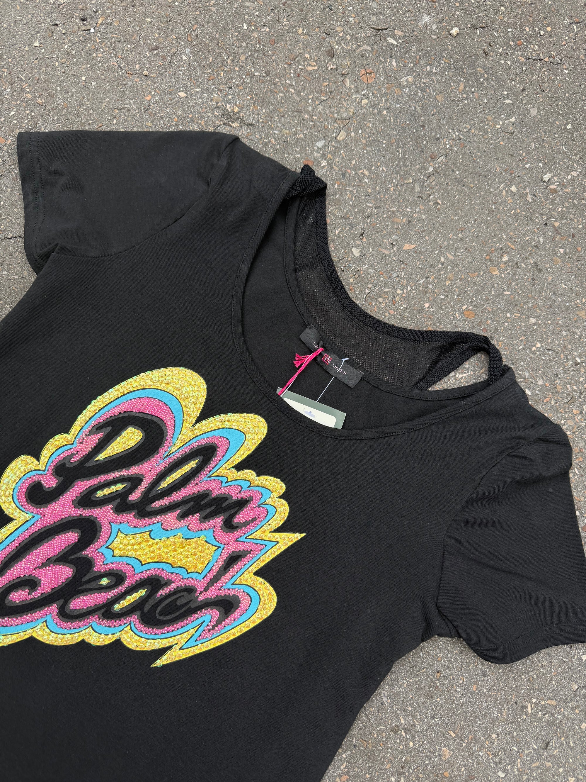 Vintage Palm Beach Black Baby Tee S/M