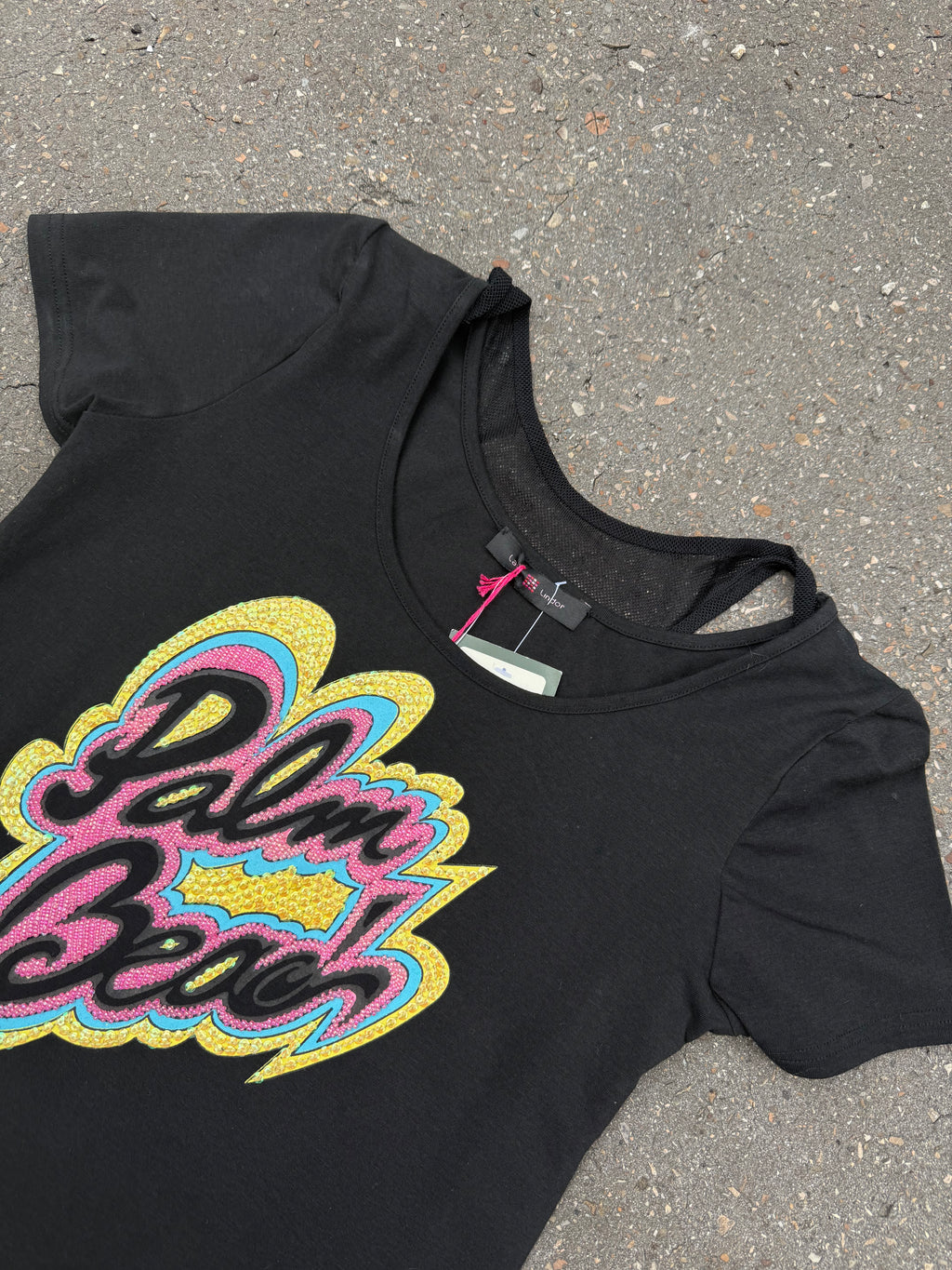 Vintage Palm Beach Black Baby Tee S/M