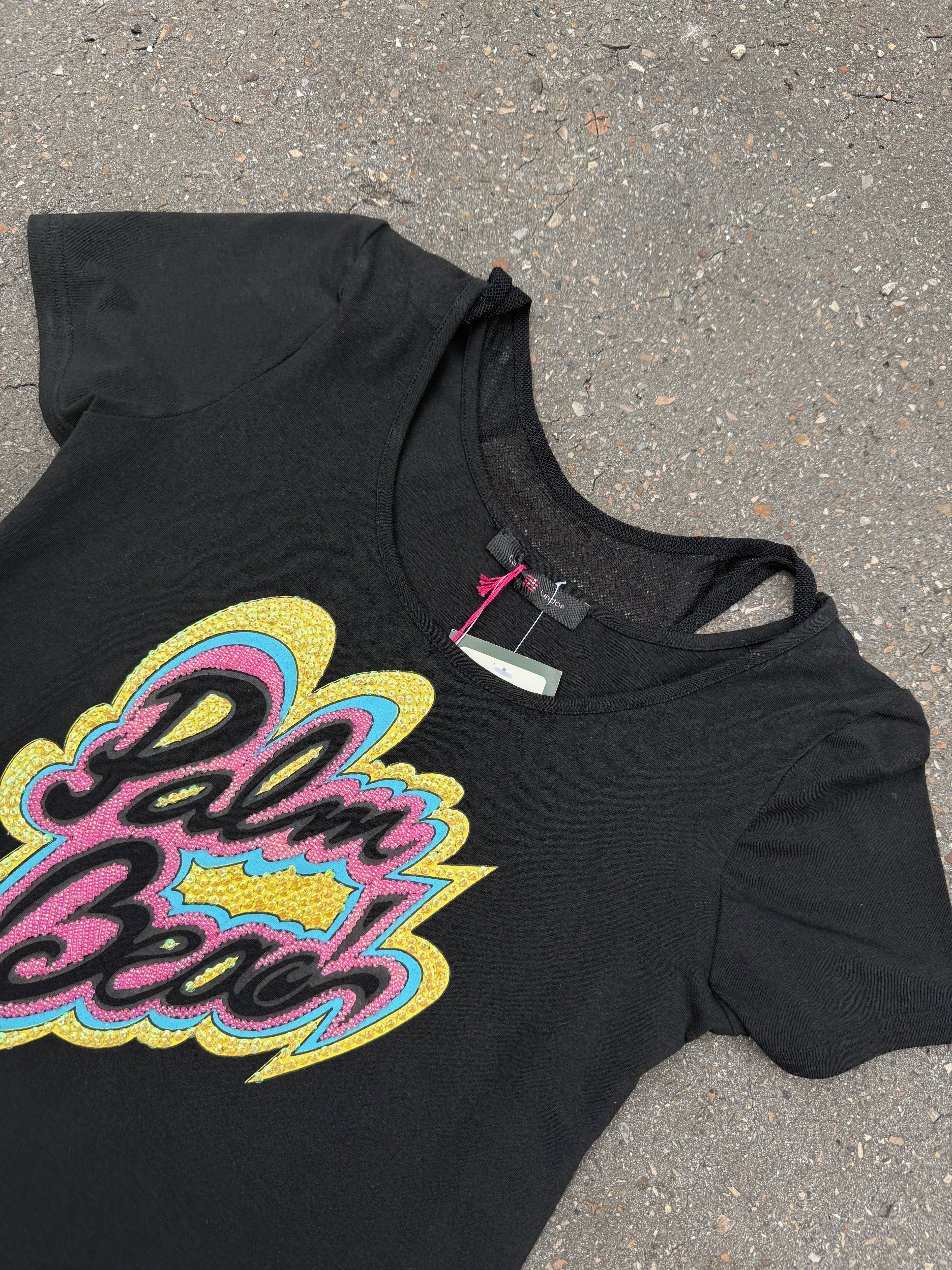 Vintage Palm Beach Black Baby Tee S/M