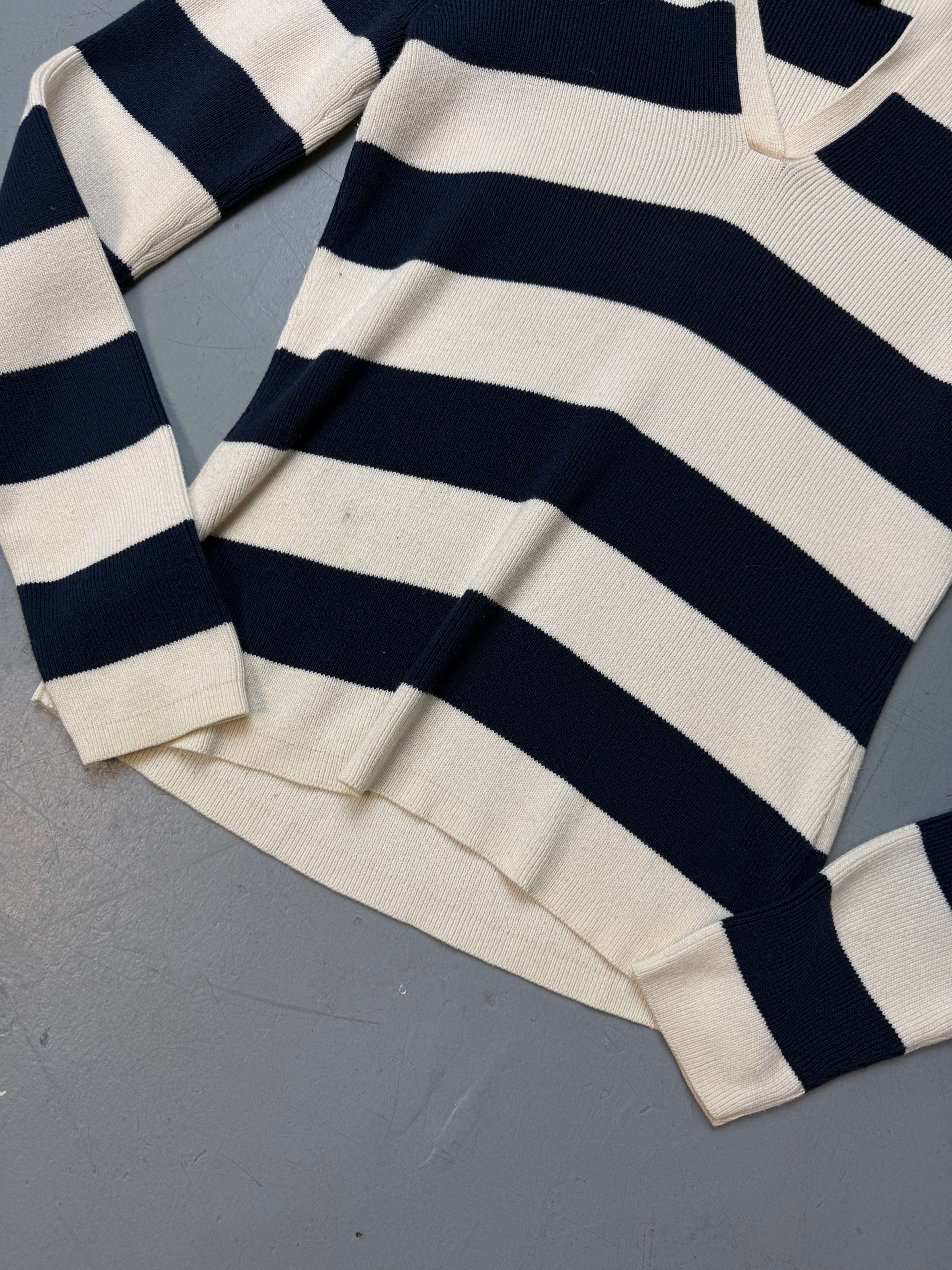 Vintage Polo Ralph Lauren Striped Knit Sweater für Damen. Y2K Second Hand 2000s Fashion