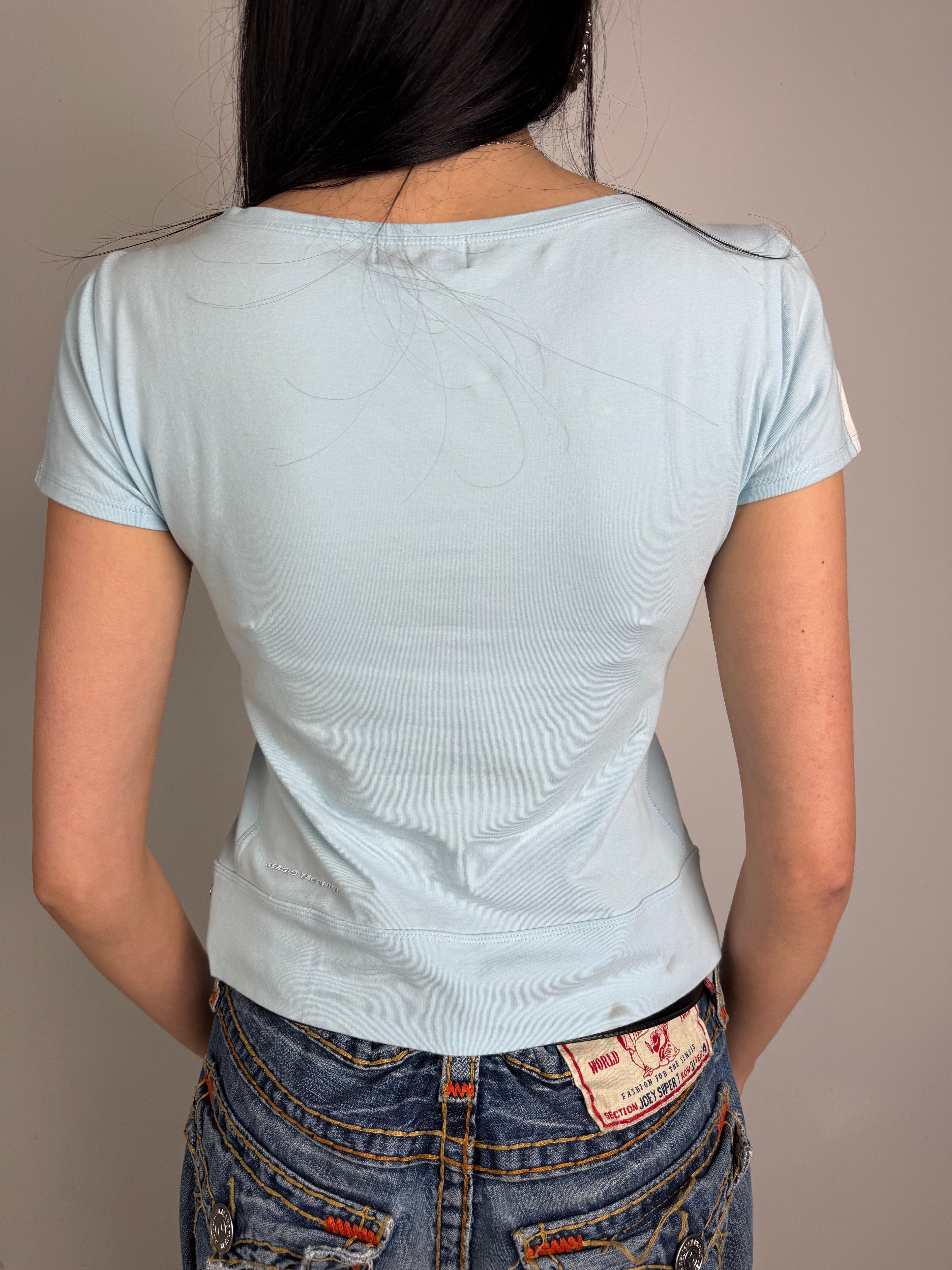 Vintage Sergio Tacchini Baby Blue T-Shirt M