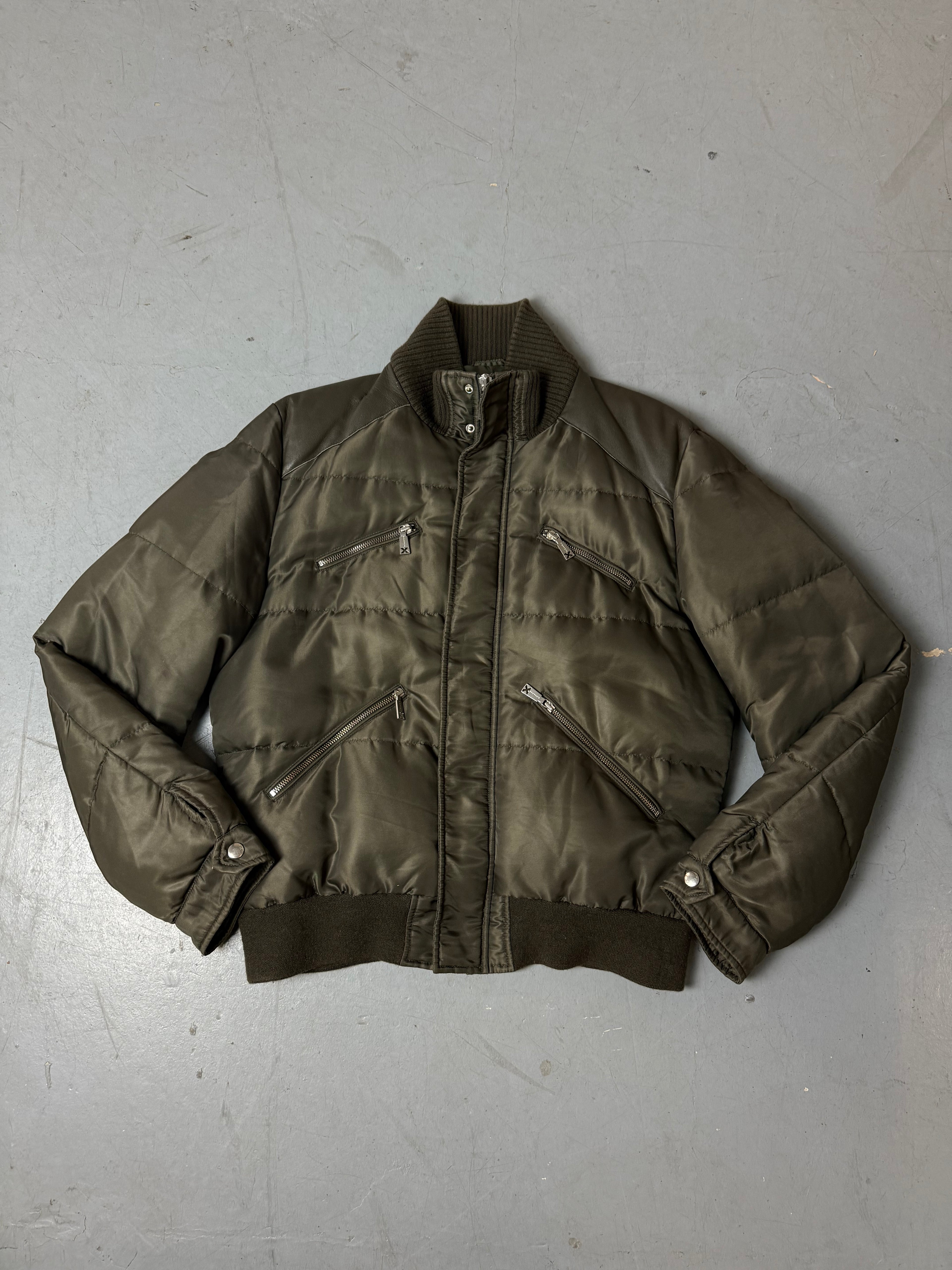 Produktbild von einer Vintage Richmond grünen Puffer Jacke Rückseite