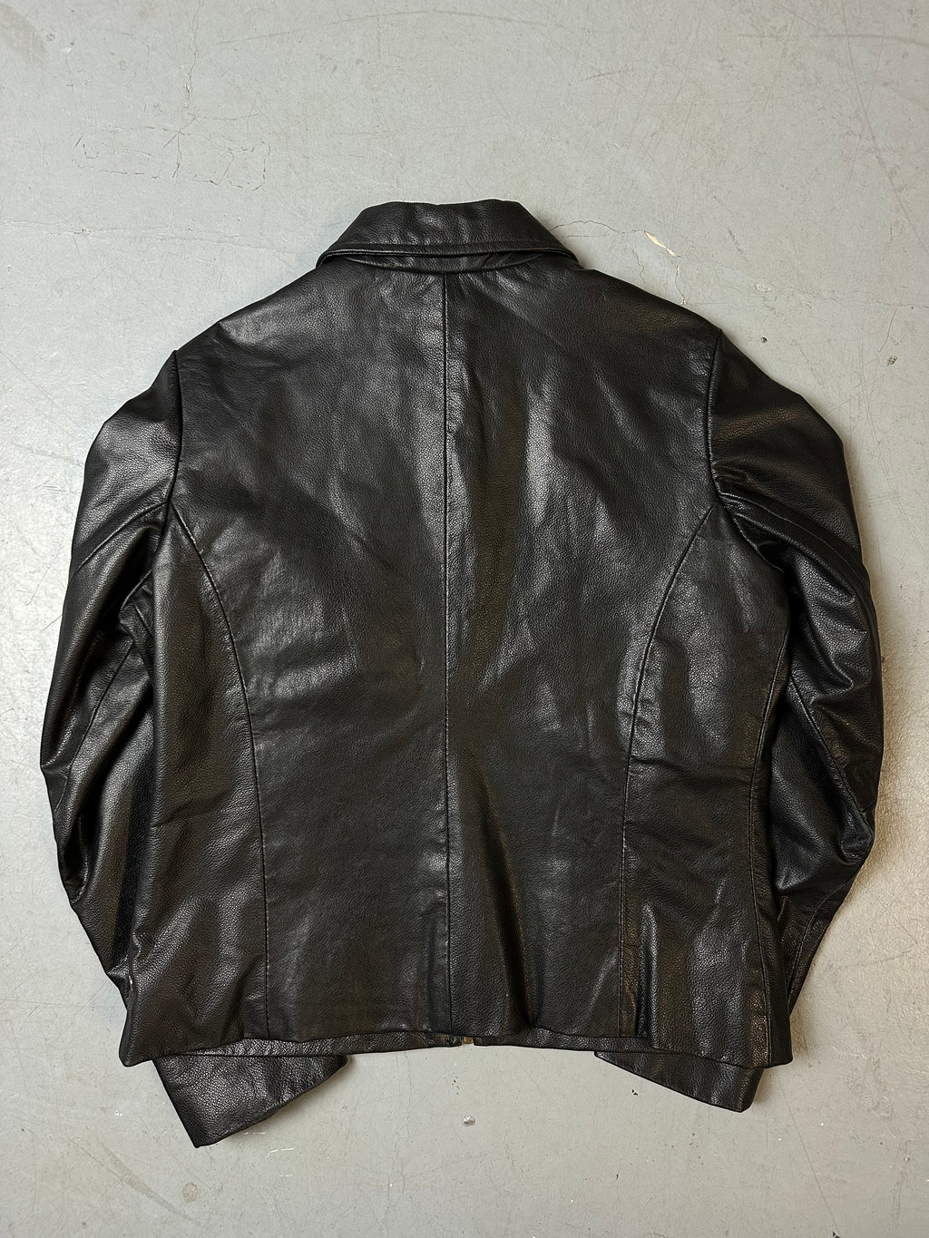 Vintage Black Real Leather Jacket S/M