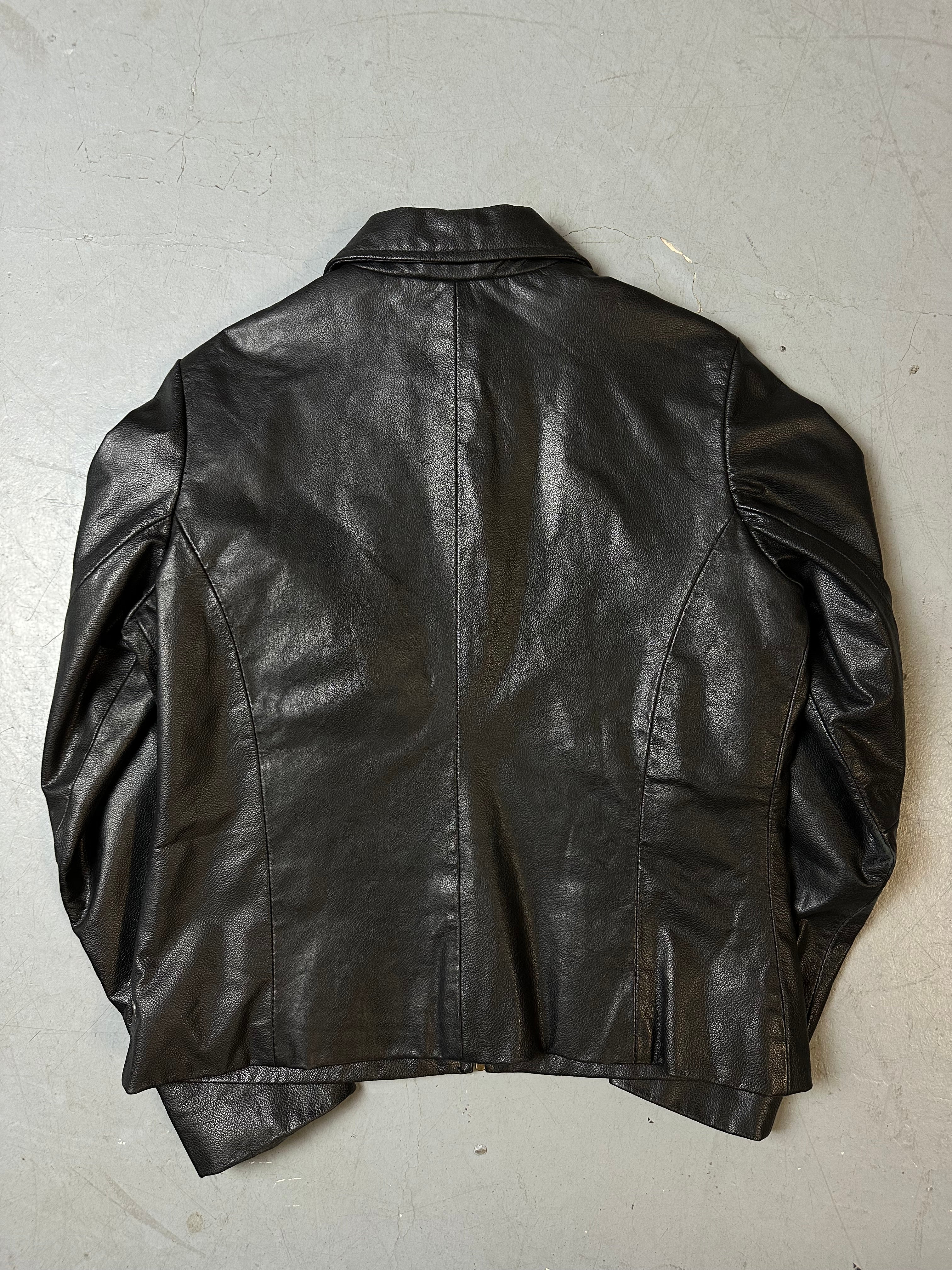 Vintage Black Real Leather Jacket S/M