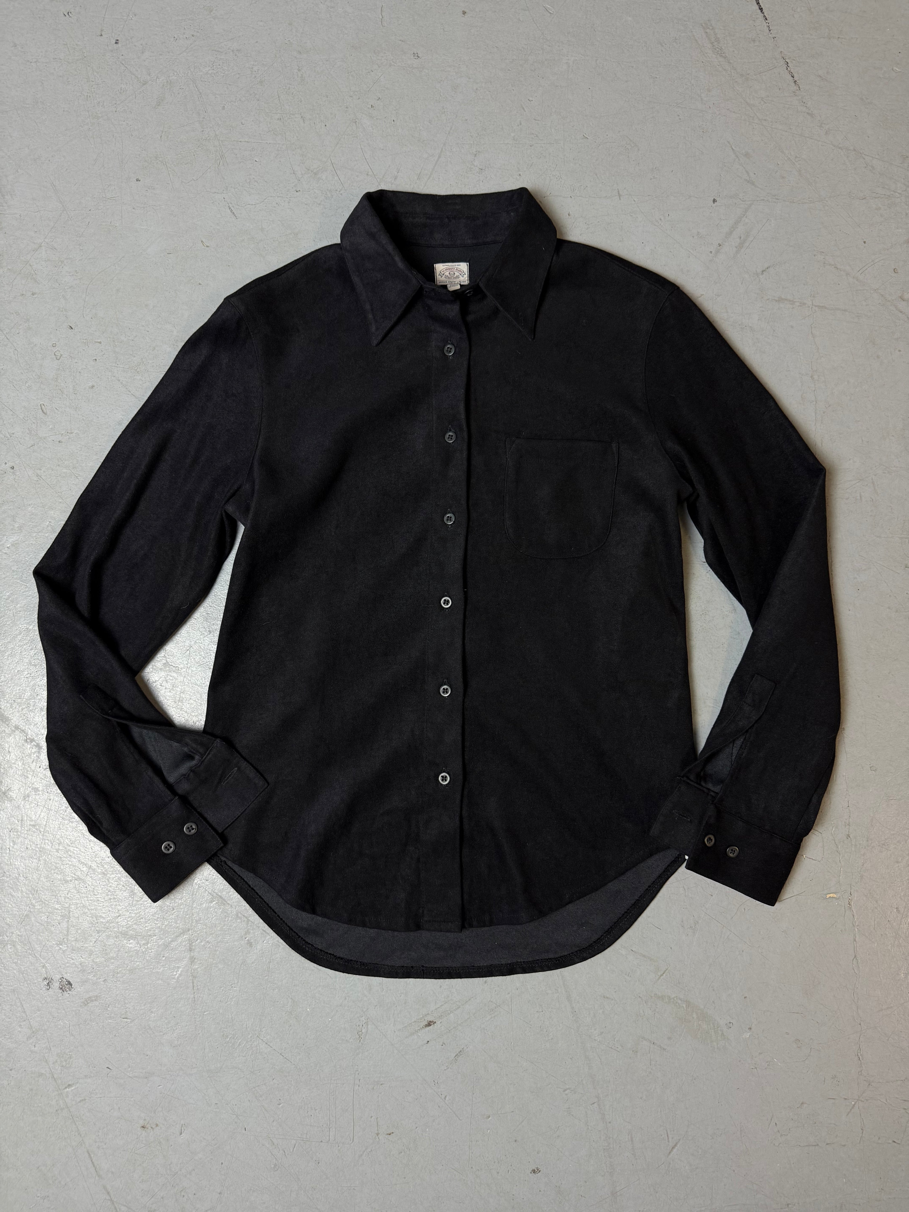 Produktbild von Vintage Armani Jeans Black Button Up Shirt von vorne