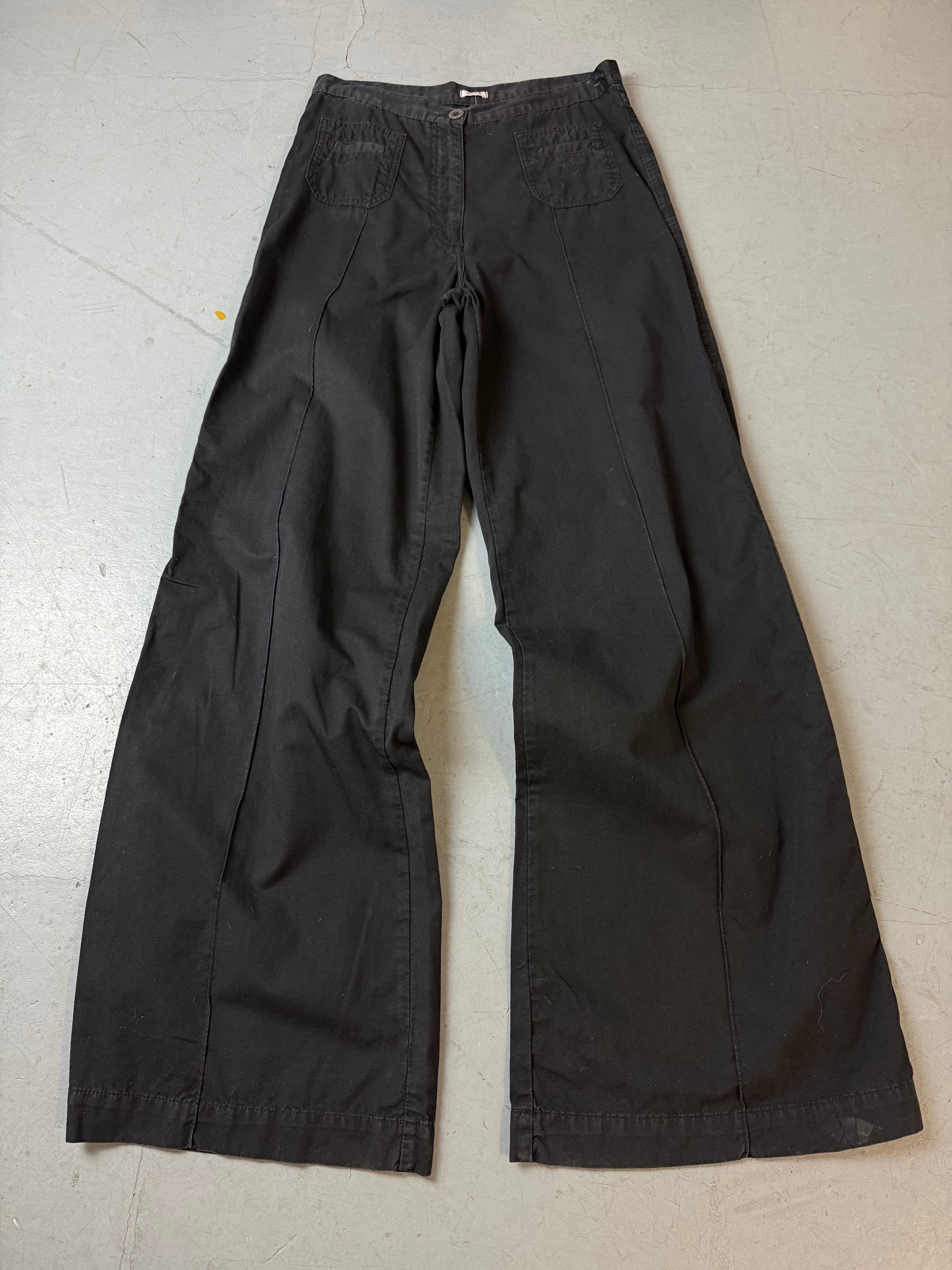 Vintage Onyx High Waisted Baggy Suit Pants. Y2K Second Hand 2000s Fashion