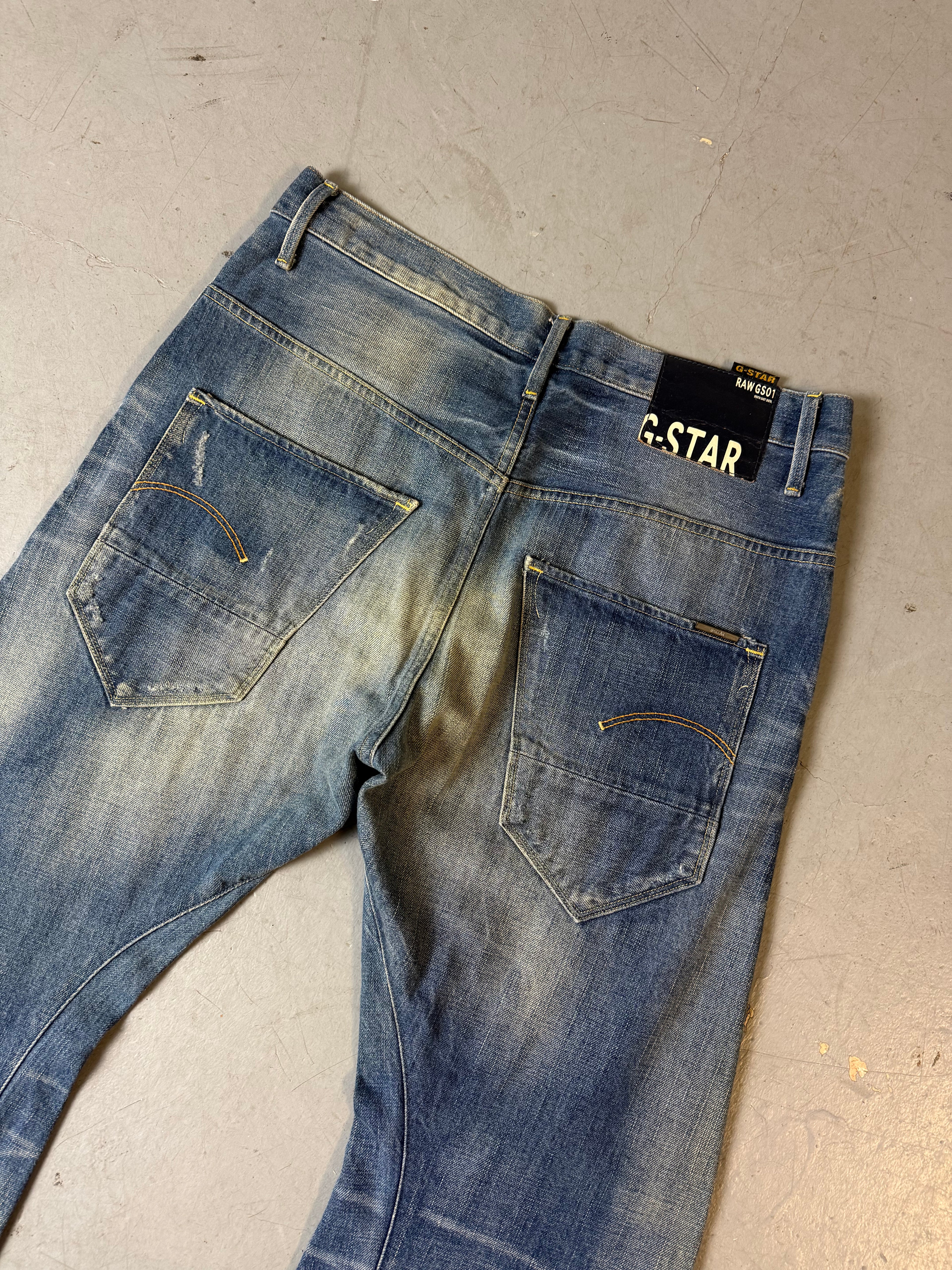 Produktbild von Vintage G-Star Raw GS01 Washed Denim Jeans M/L von hinten