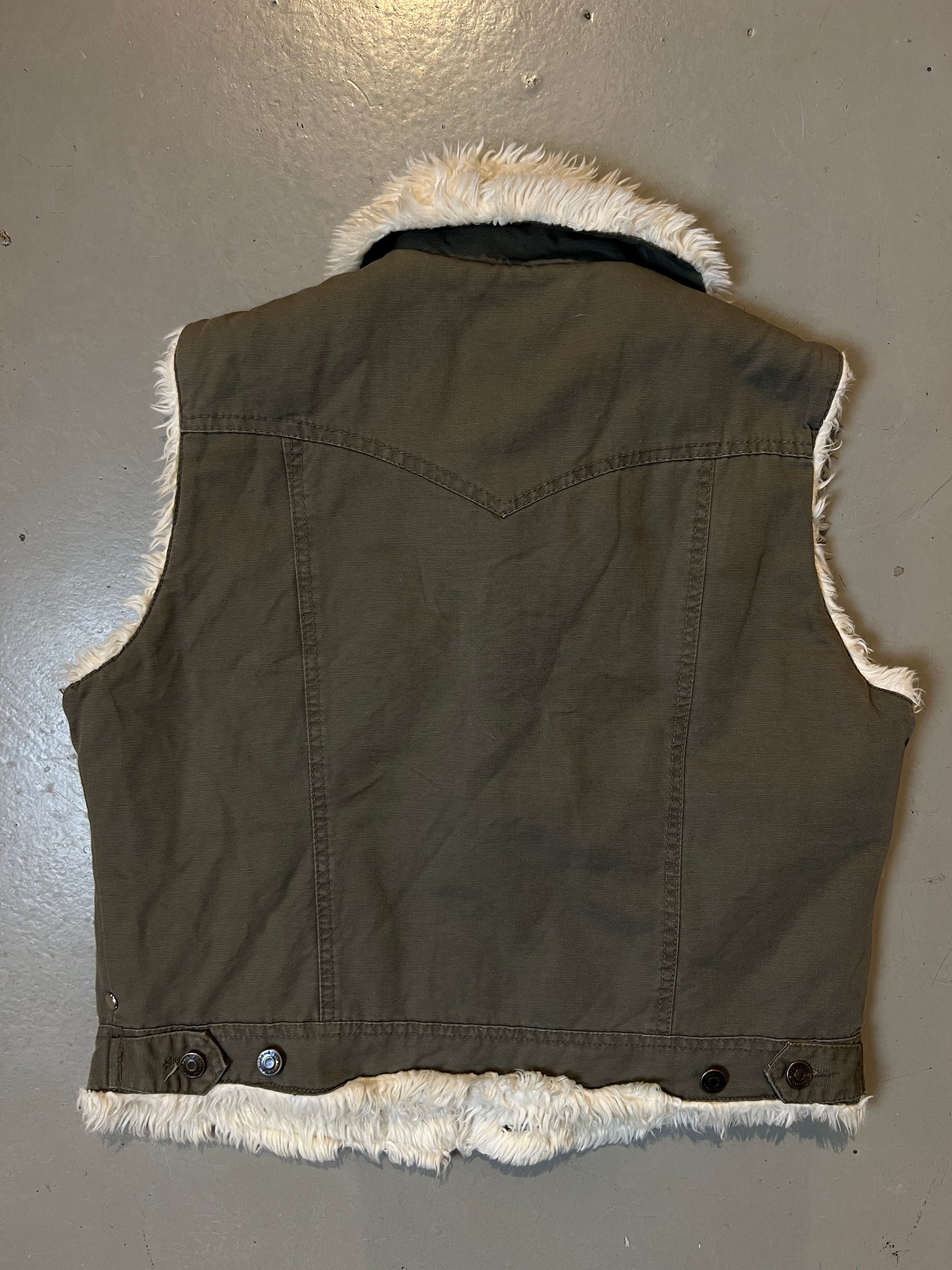 Vintage Fur Green Vest M/L