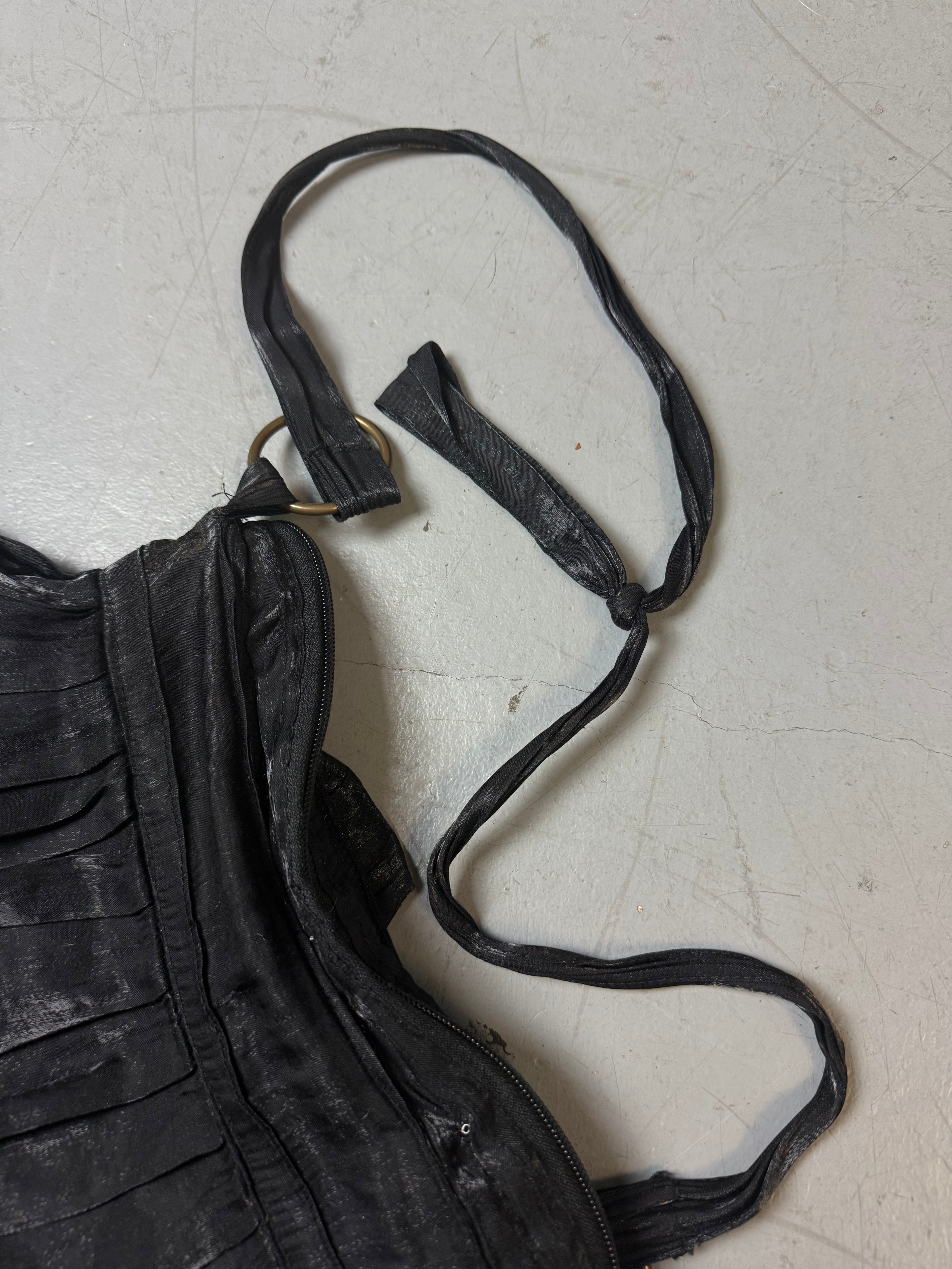 Vintage Black Flowy Shoulder Bag