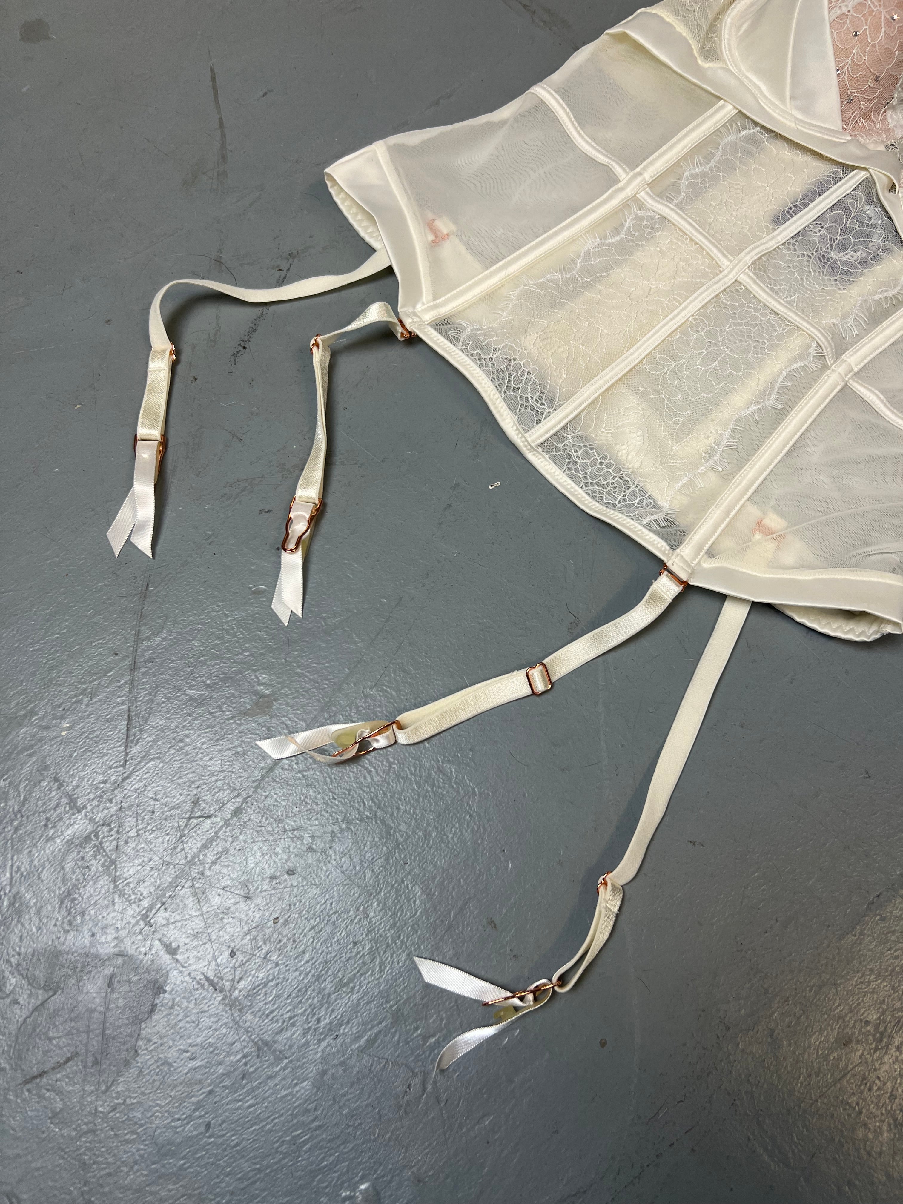 Vintage White Transparent Corsett Top S/M