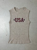 Vintage Onyx Grey USA Ribbed Tank Top für Damen. Y2K Second Hand 2000s Fashion