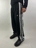 Vintage Adidas Black Side Buttons Track Pants L/XL