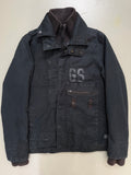 Vintage G-Star Black Workwear Jacket für Herren. Y2K Second Hand 2000s Fashion 