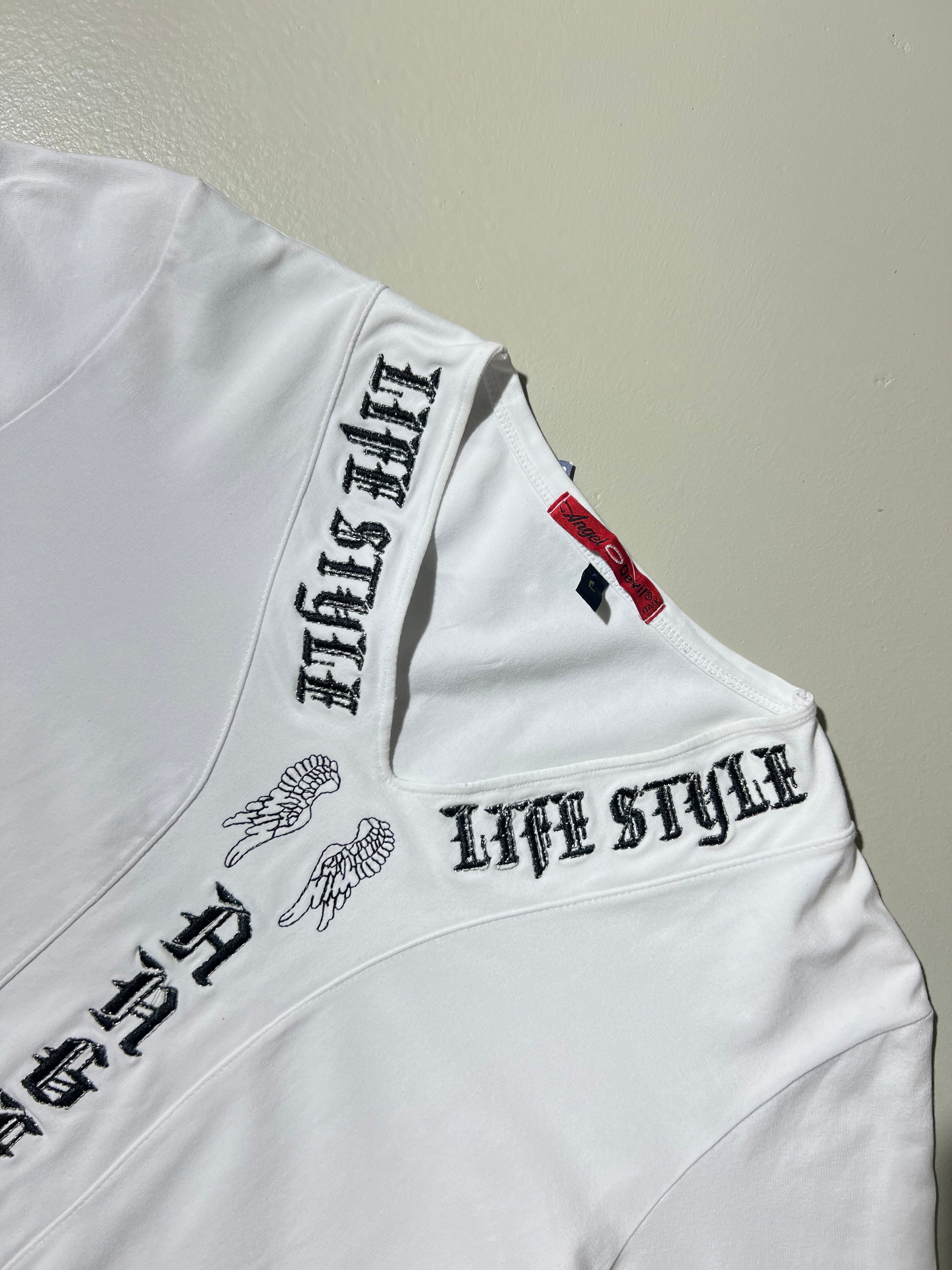 Vintage White Stitched Longsleeve M/L