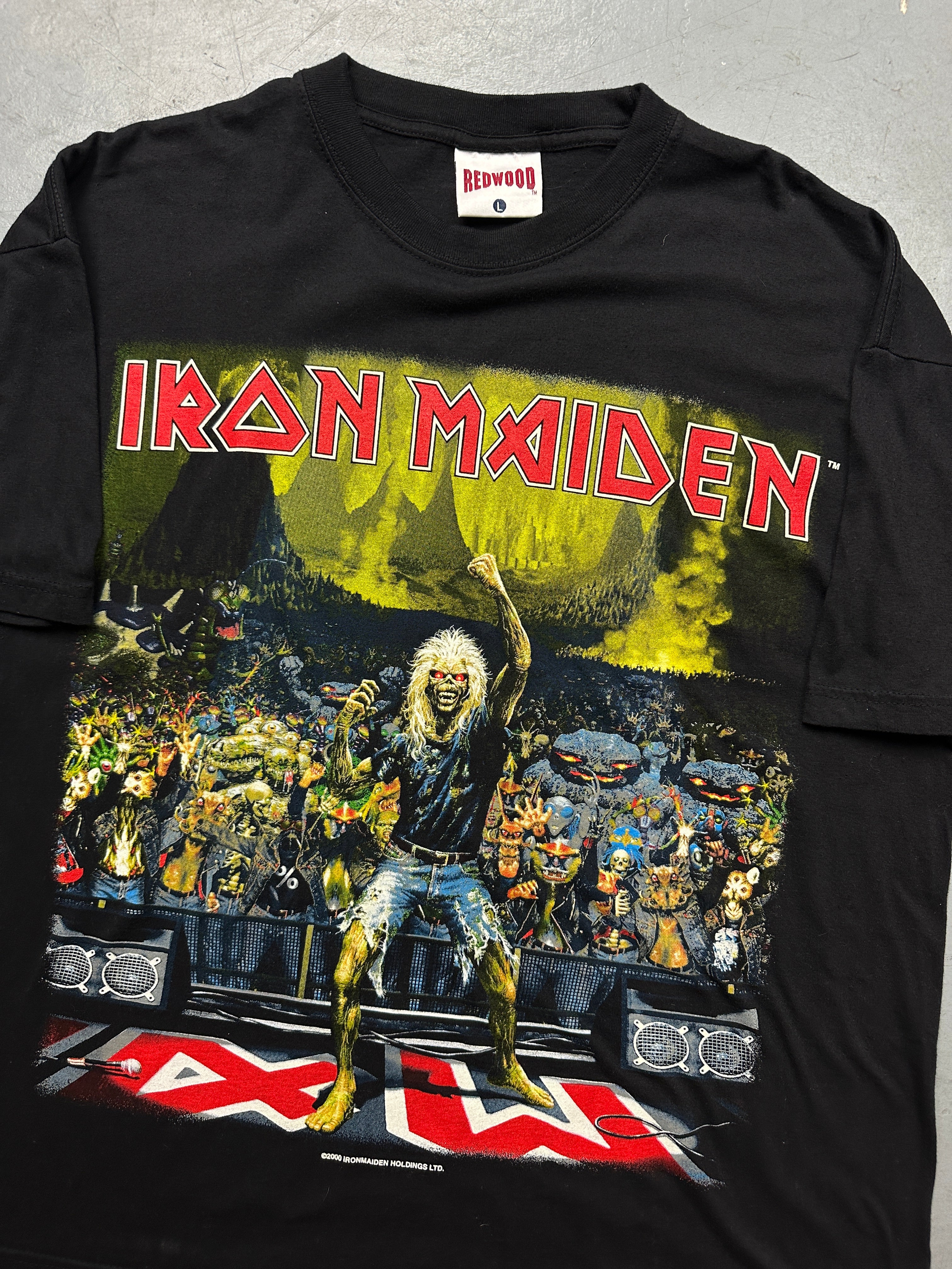 Vintage Iron Maiden Band T-Shirt für Männer. Y2K Secondhand 2000s Fashion