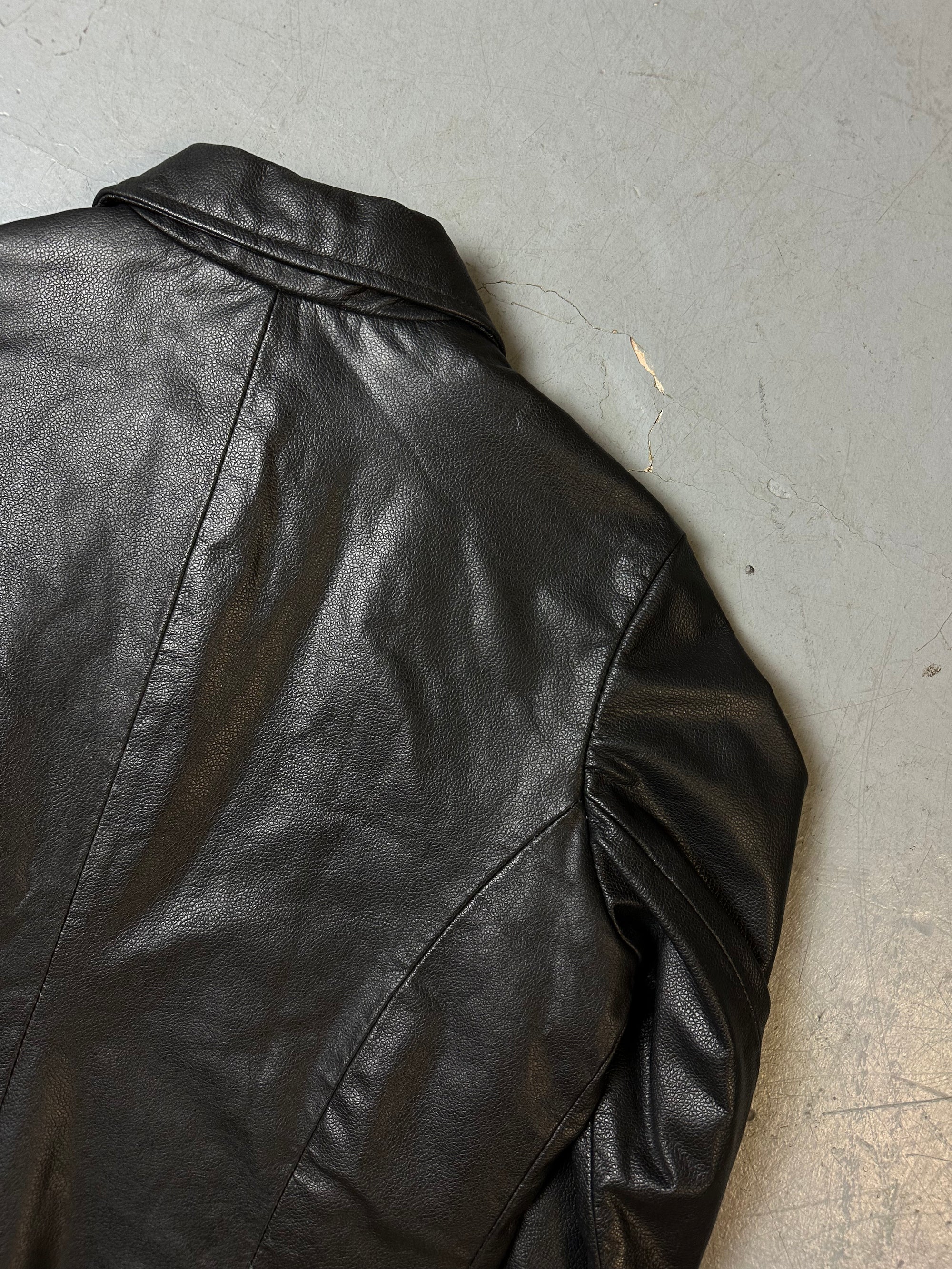 Vintage Black Real Leather Jacket S/M