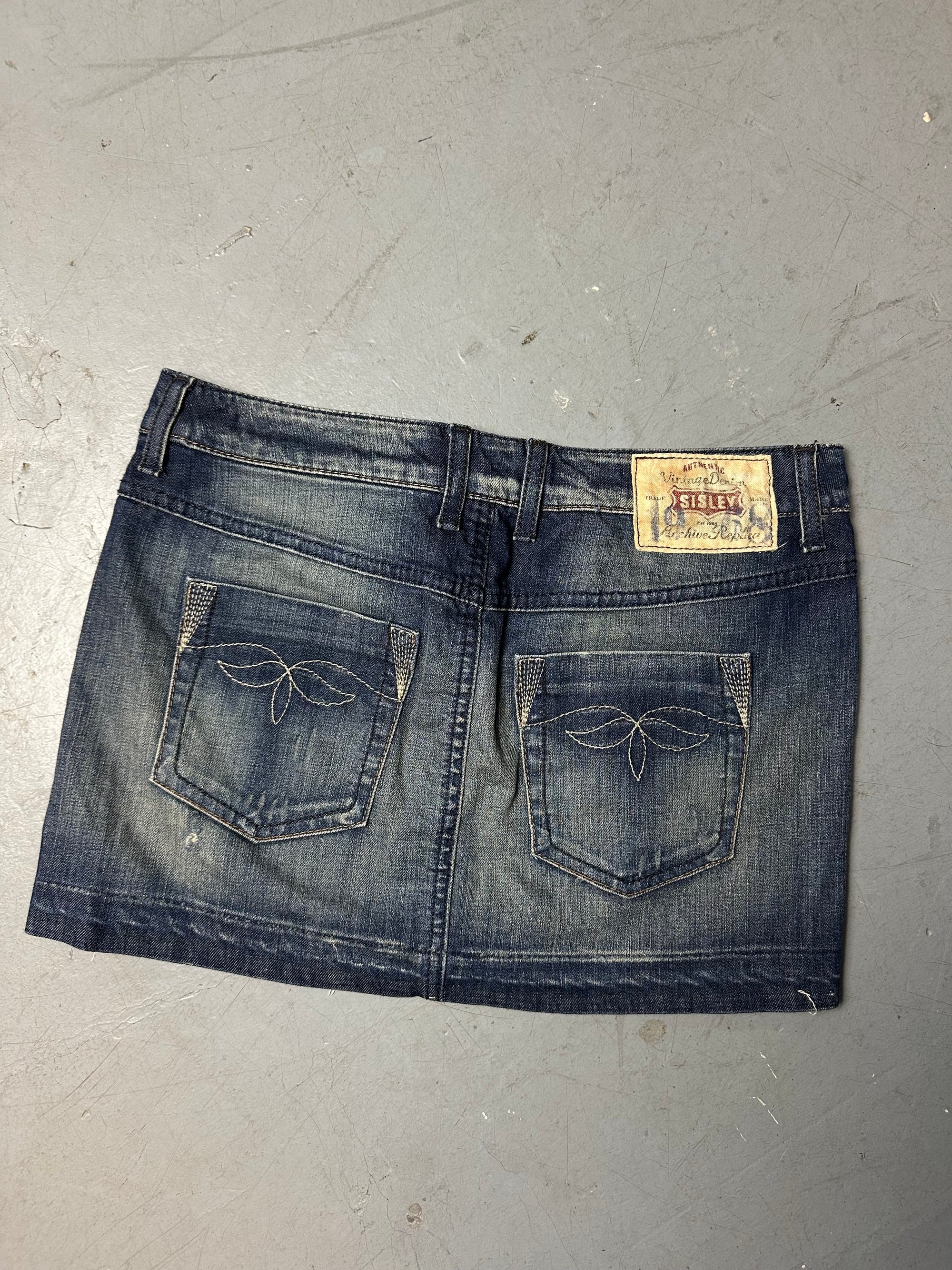 Vintage Sisley Denim Mini Skirt S/M