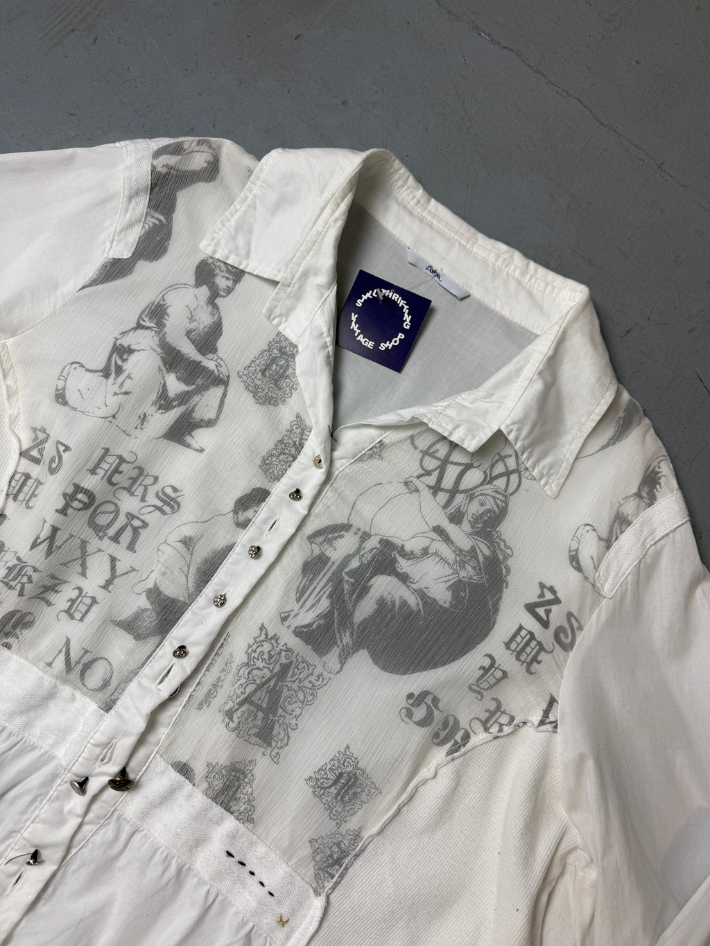 Vintage Bottega White Ruffled Blouse L