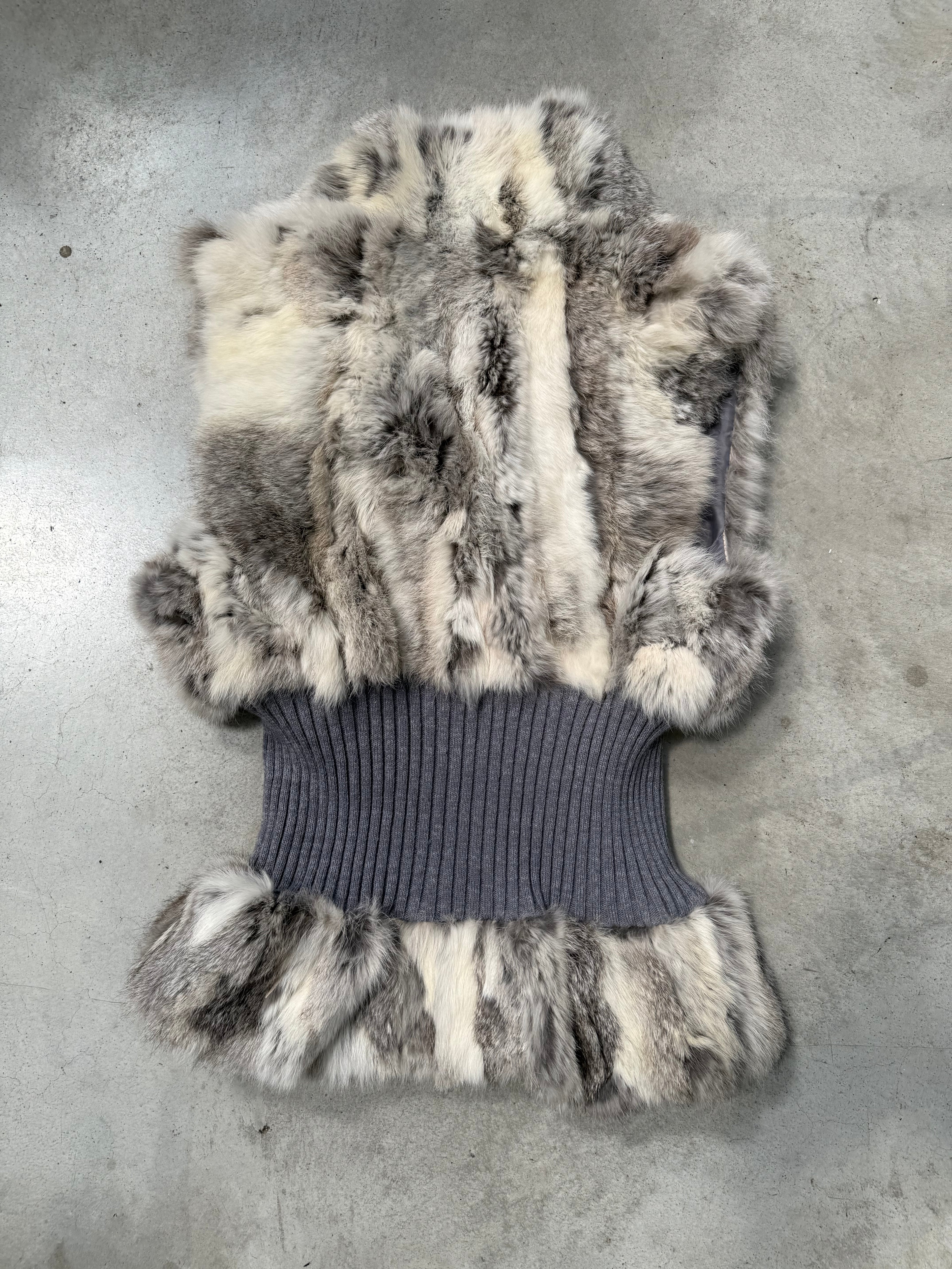 Vintage Mixed Rabbit Fur Vest  Für Damen. Y2K Second Hand 2000s Fashion 