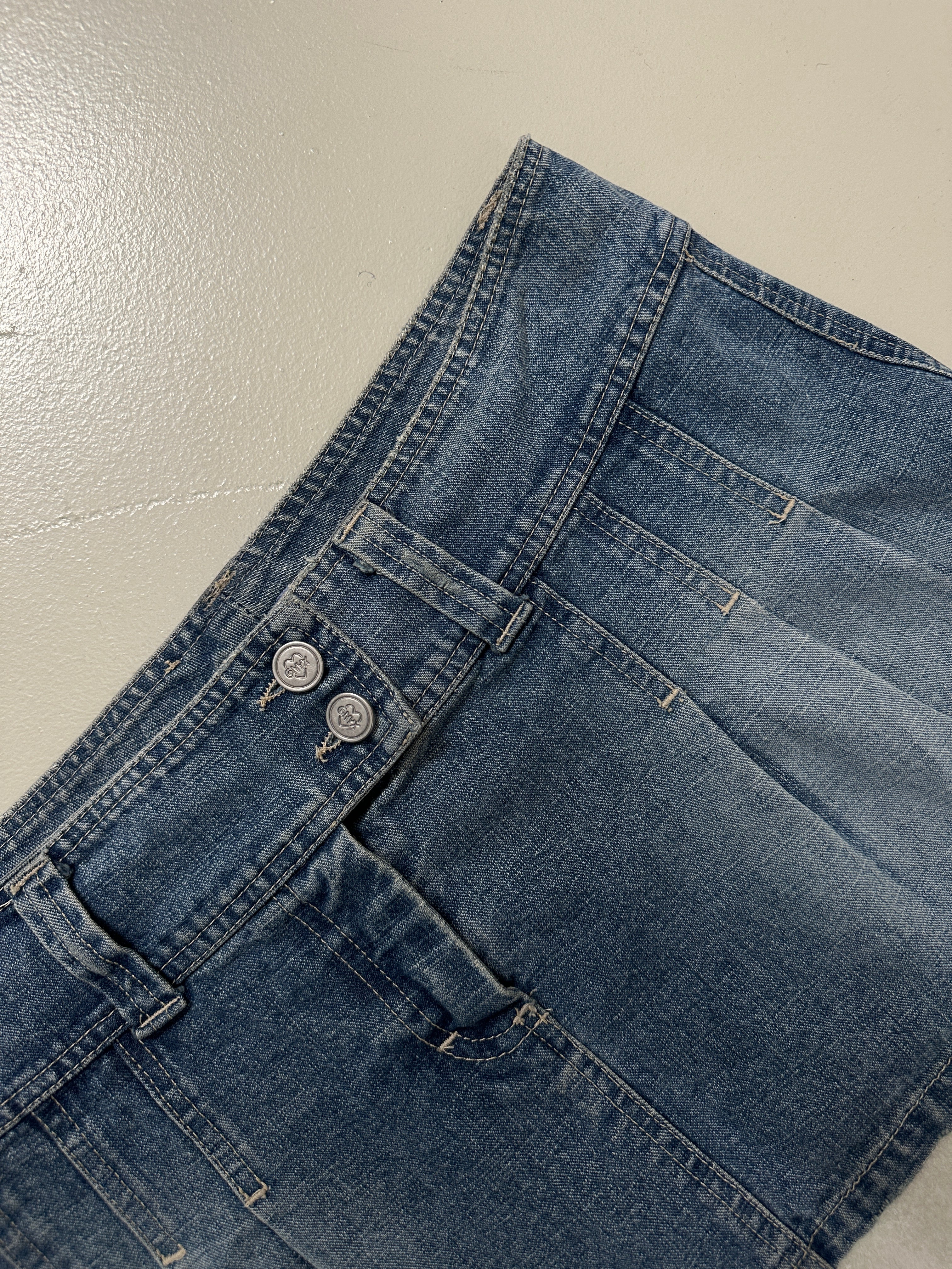 Vintage Onyx Light Blue Denim Mini Skirt M