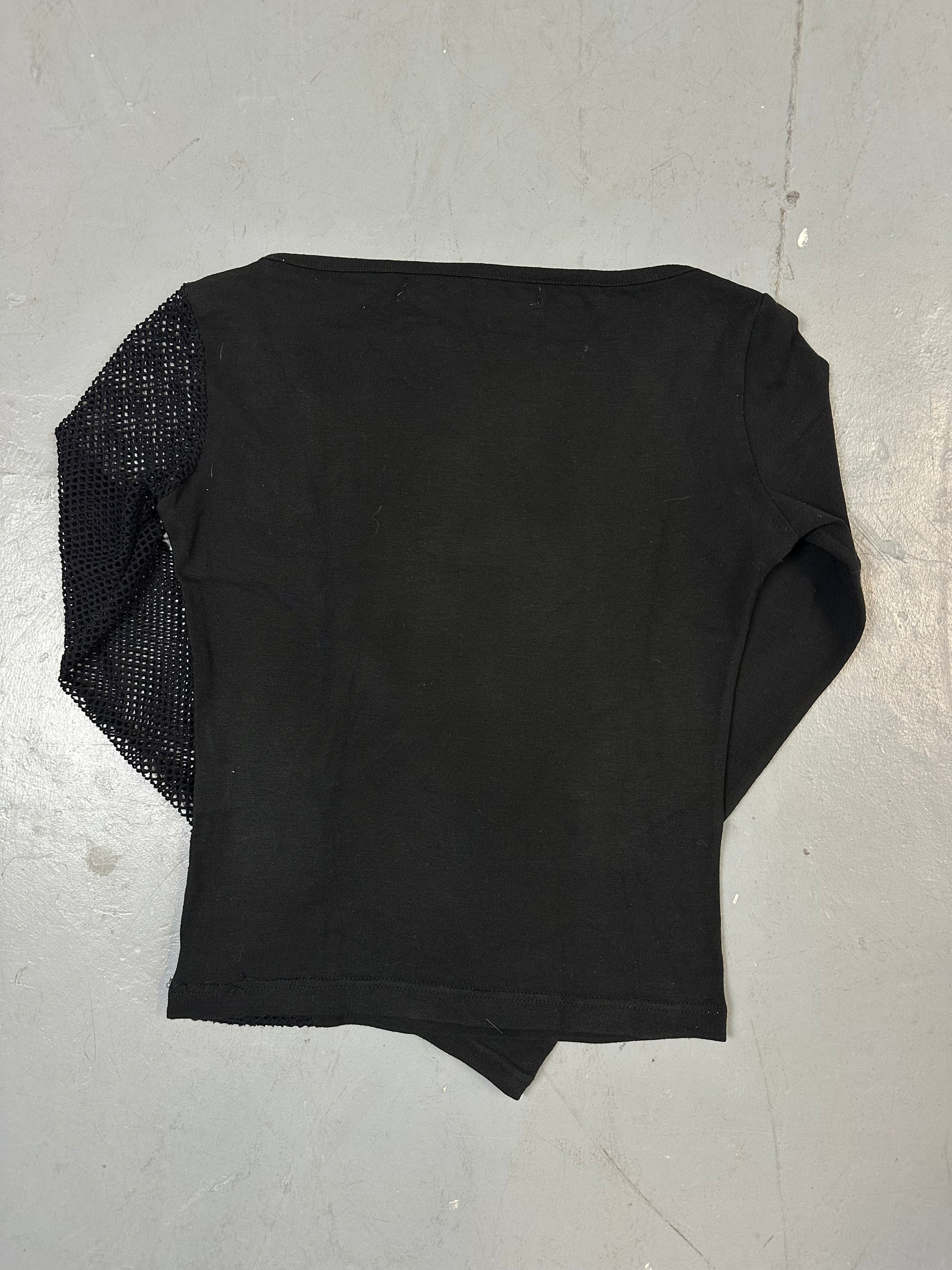 Vintage Black Half Net Top S