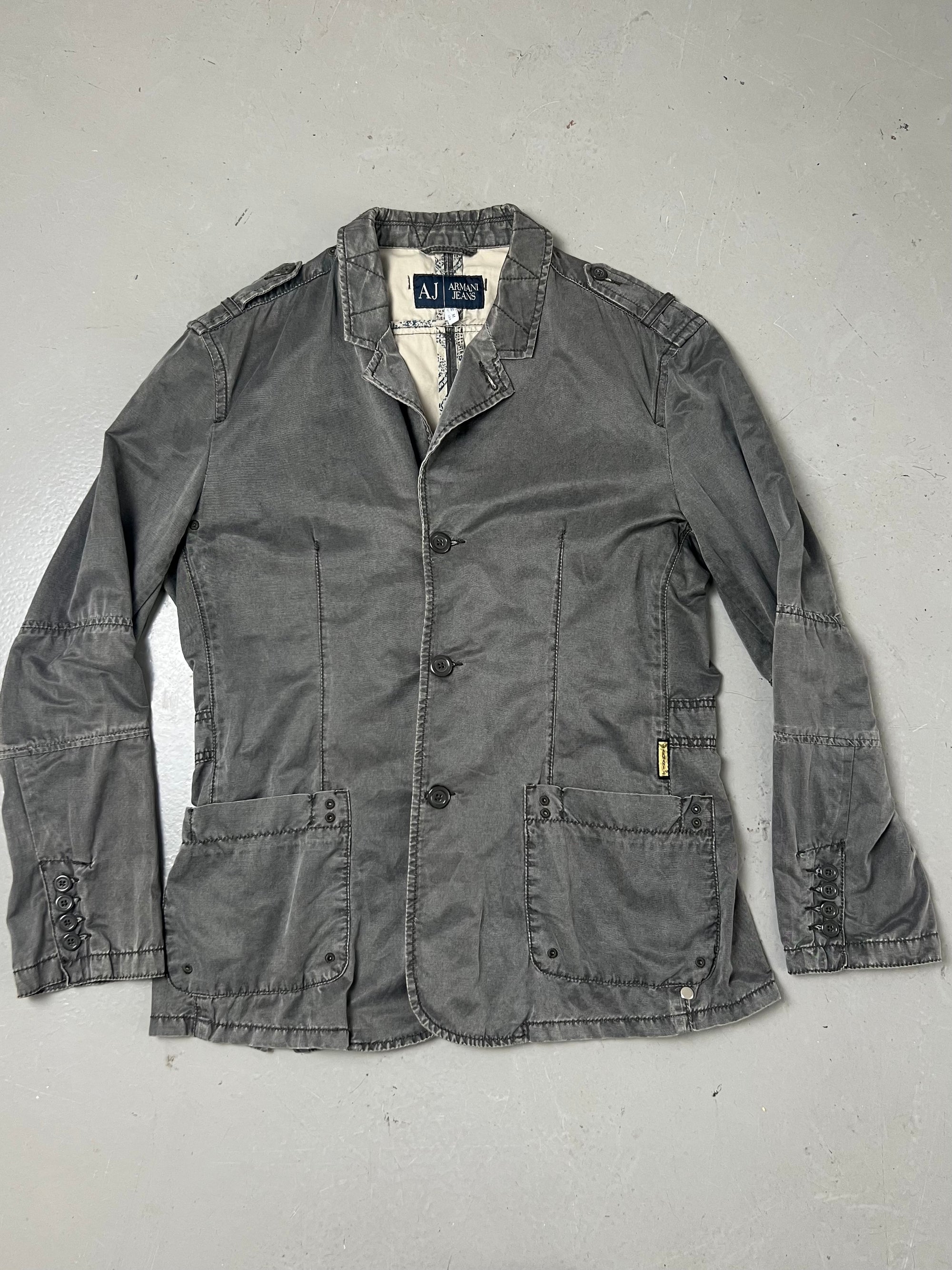 Vintage Grey Armani Jeans Button Up Jacket M/L