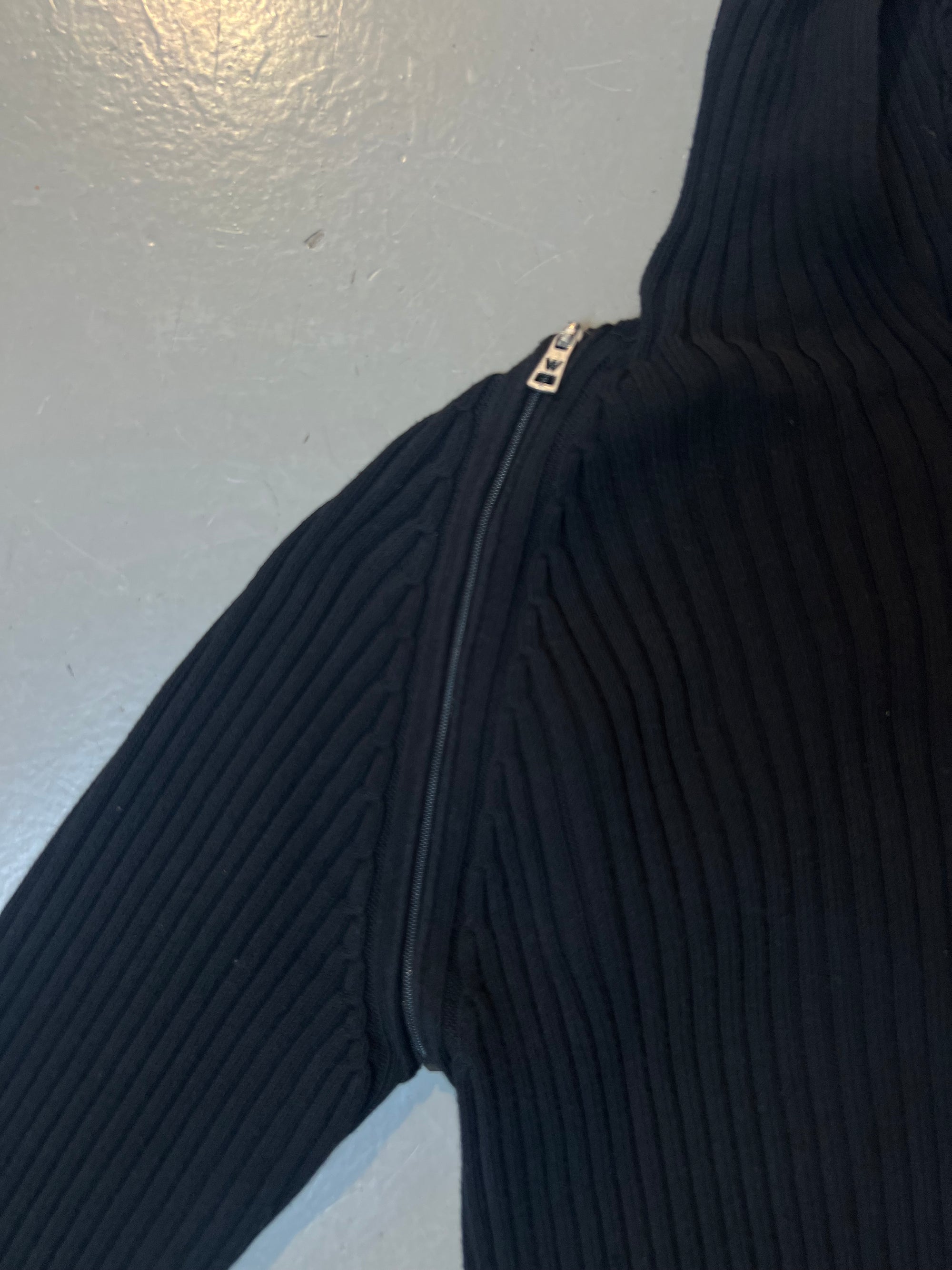 Vintage Black Weekend Zip Knit Sweater XL