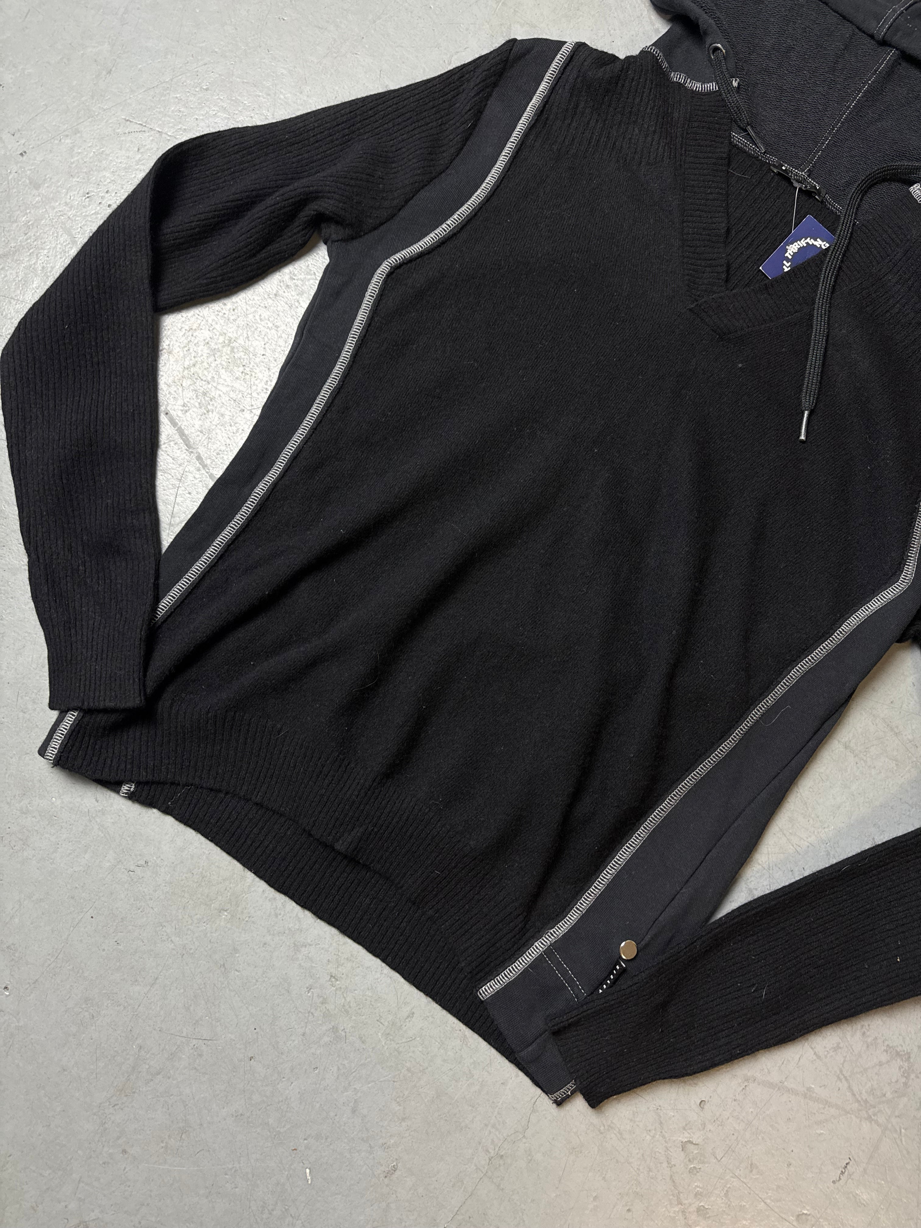 Vintage Sisley Black Hooded Longsleeve M/L