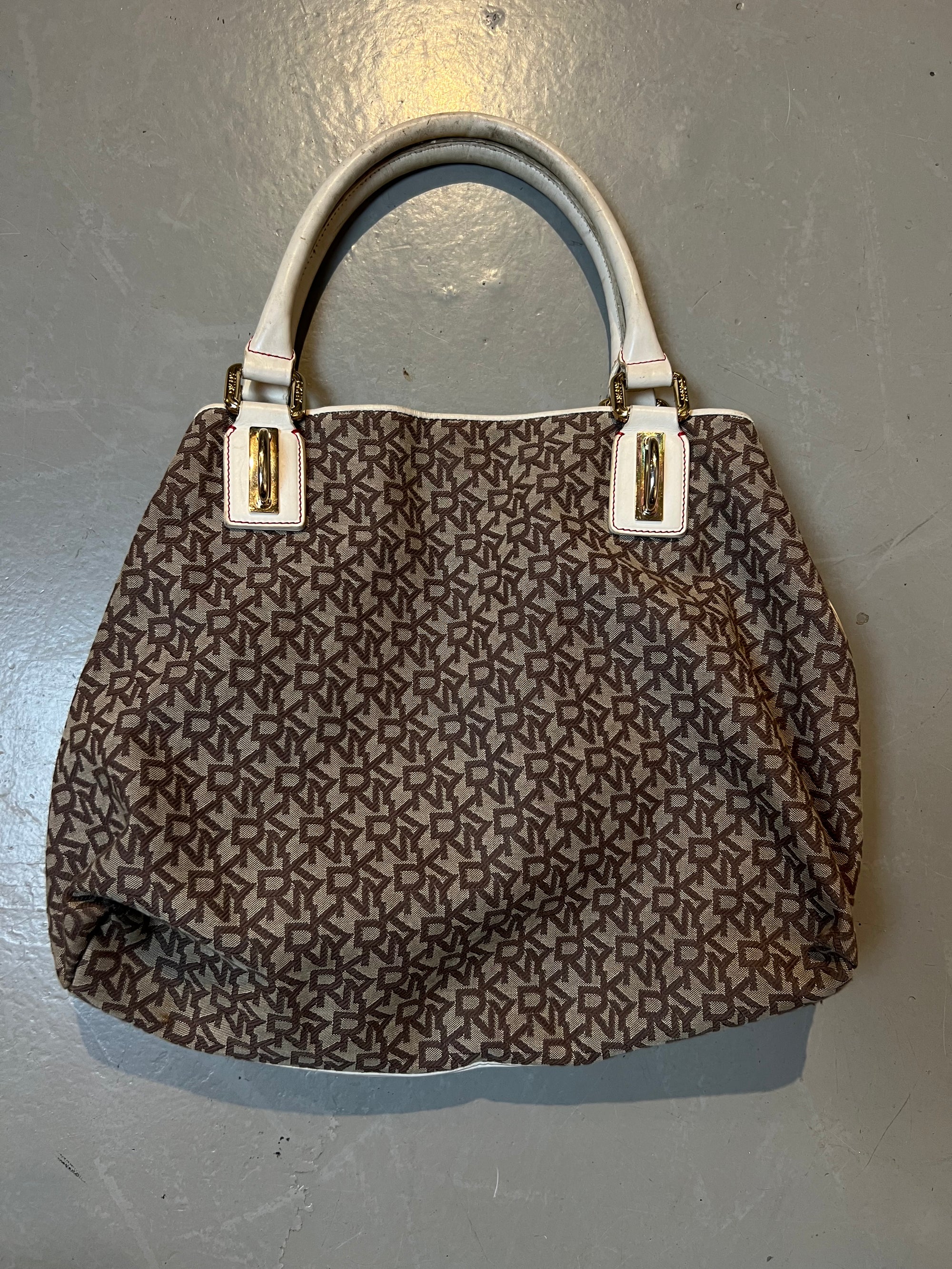 Vintage DKNY Brown White Bag