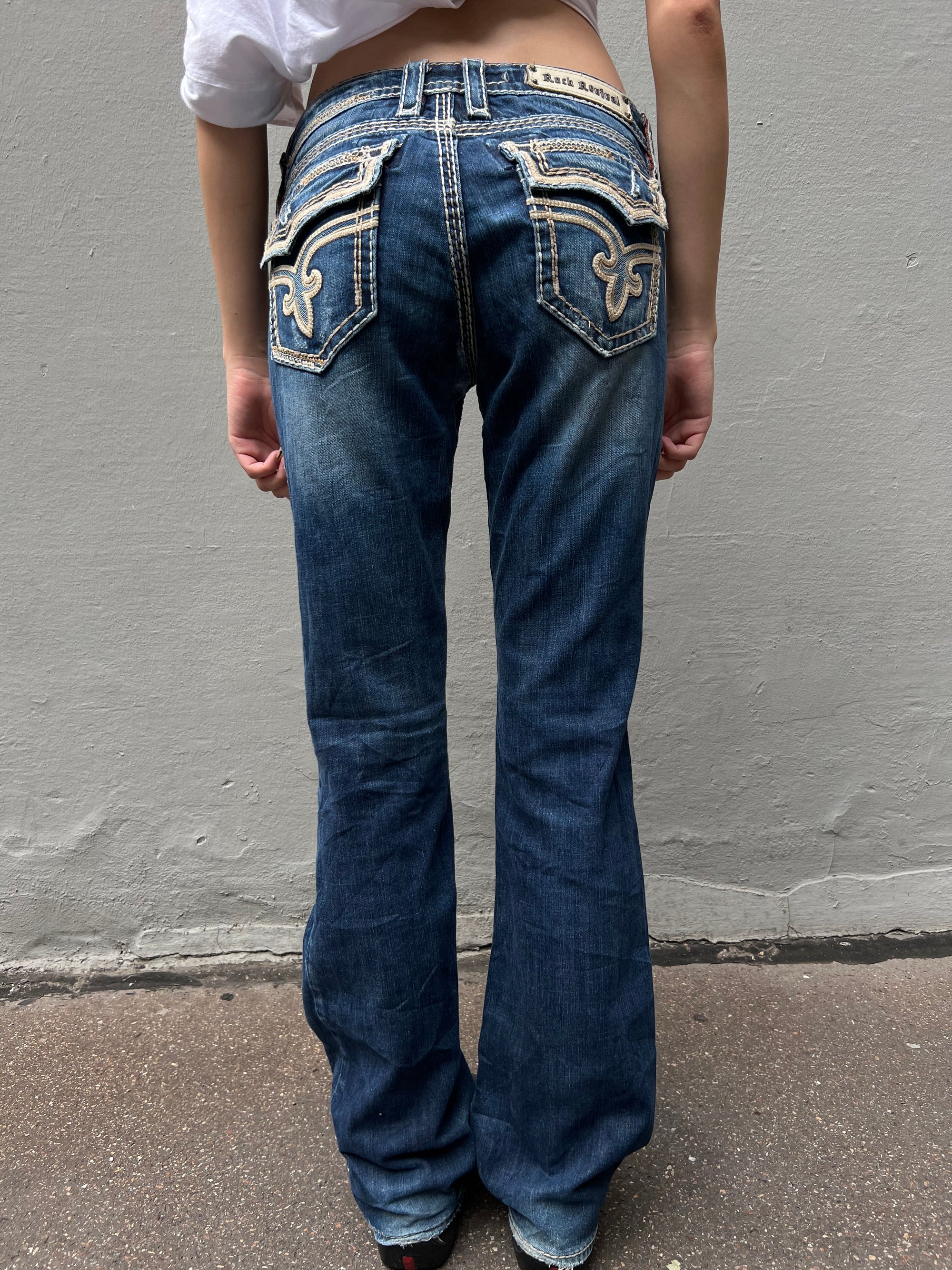 Vintage Rock Revival Dark Blue Denim S/M
