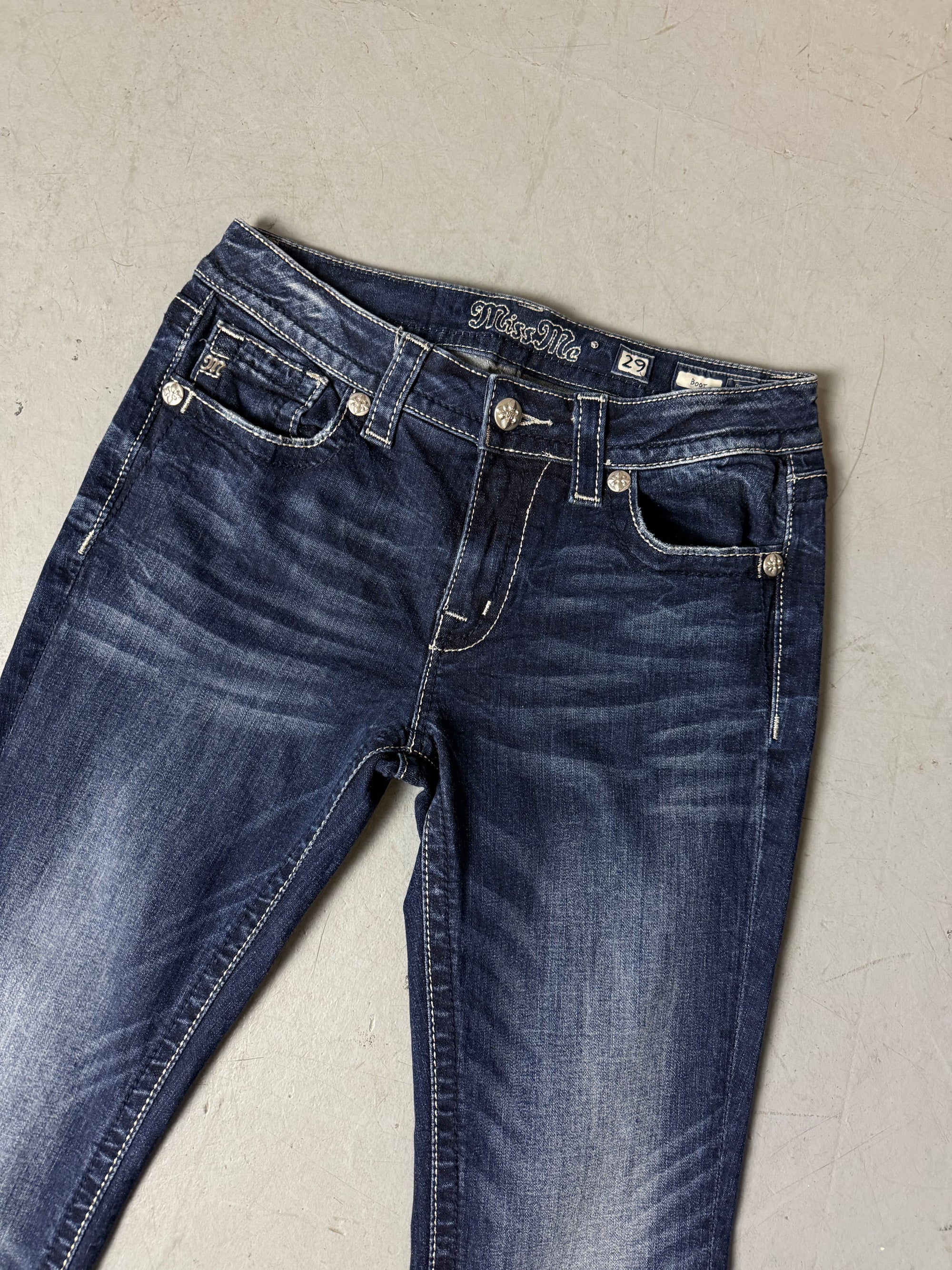 Vintage Miss Me Y2K Dark Blue Bootcut Jeans S/M